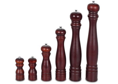(2 Stück) Salz- & Pfeffermühle - Holz - mit Stahlmahlwerk - Höhe: 460mm - Braun