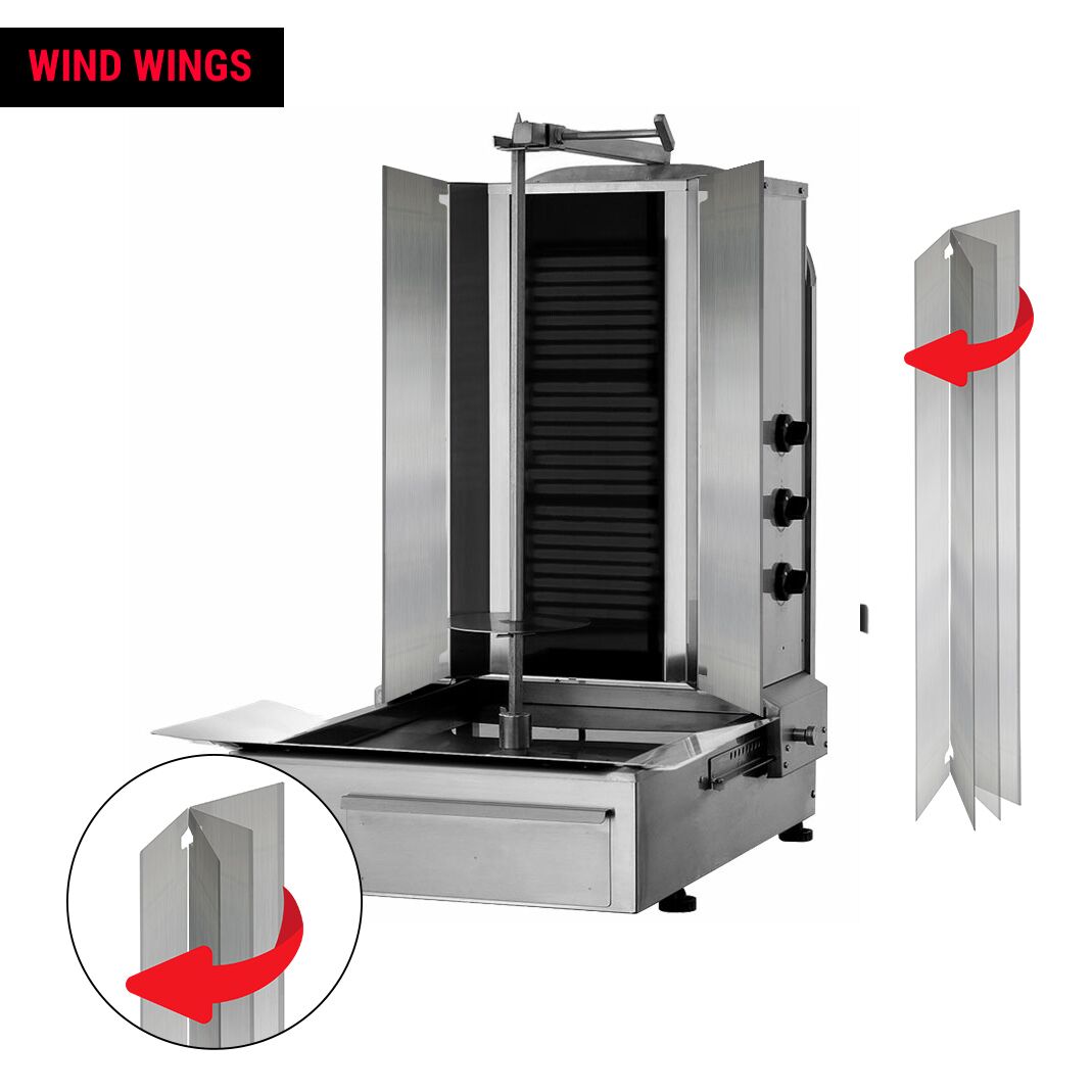 El Kebabgrill - 5,40 kW - max. 40 kg - inkl. 2 dörrar