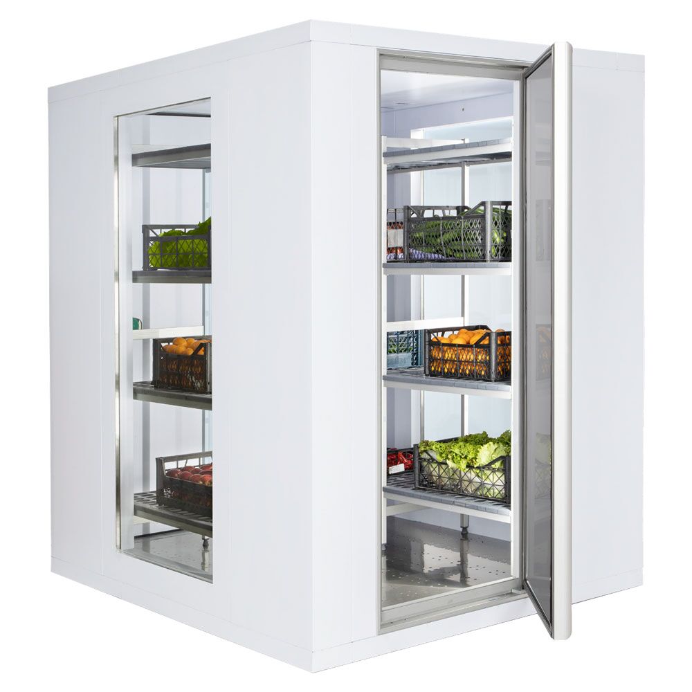 Chambre froide - 1500 x 1500 mm - 3,5 m³ - avec 3 côtés en verre