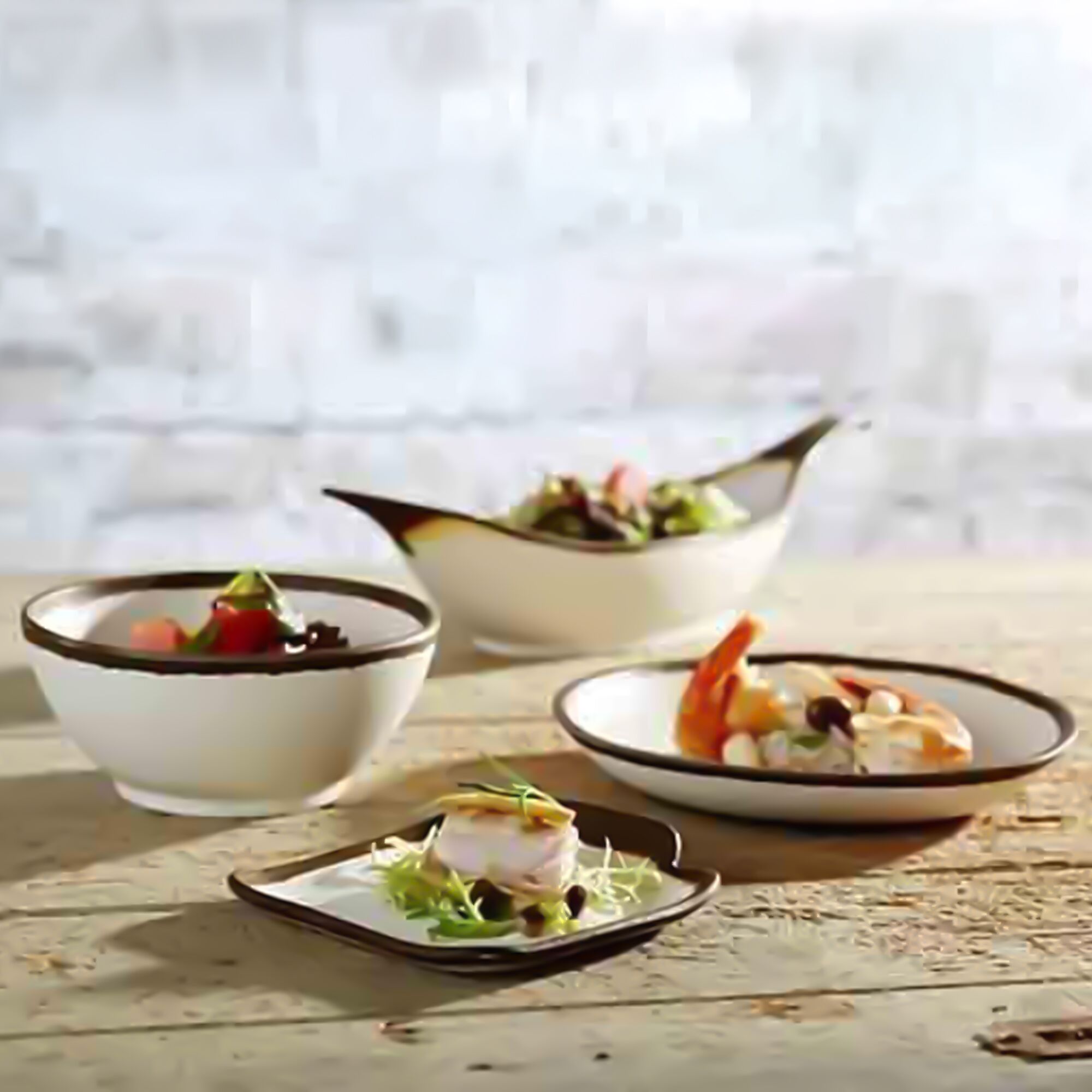 (6 pièces) CROCKER - Assiette - Mélamine - 140x130 mm