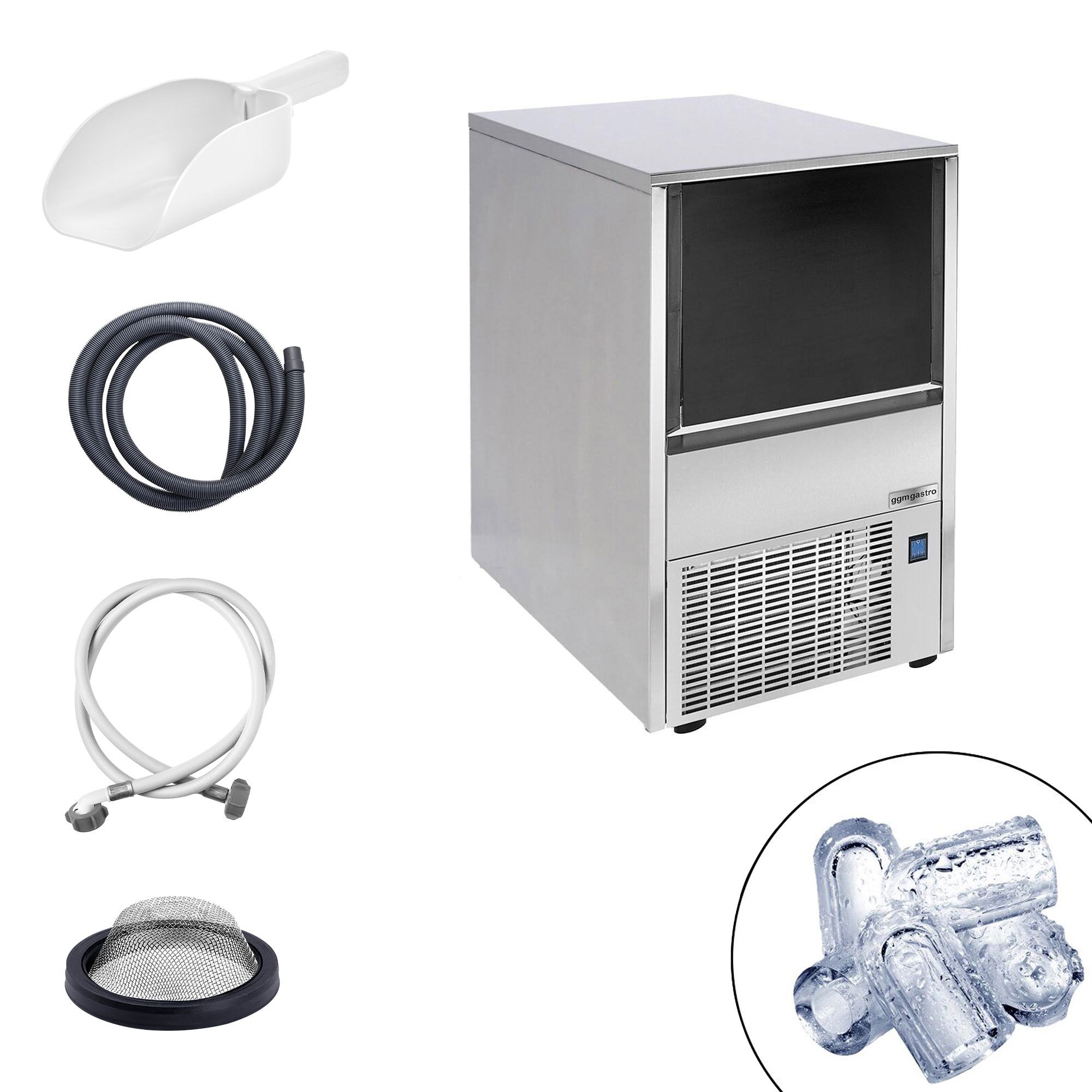 Machine à glaçons - Cylindre creux - 39 kg/24 h