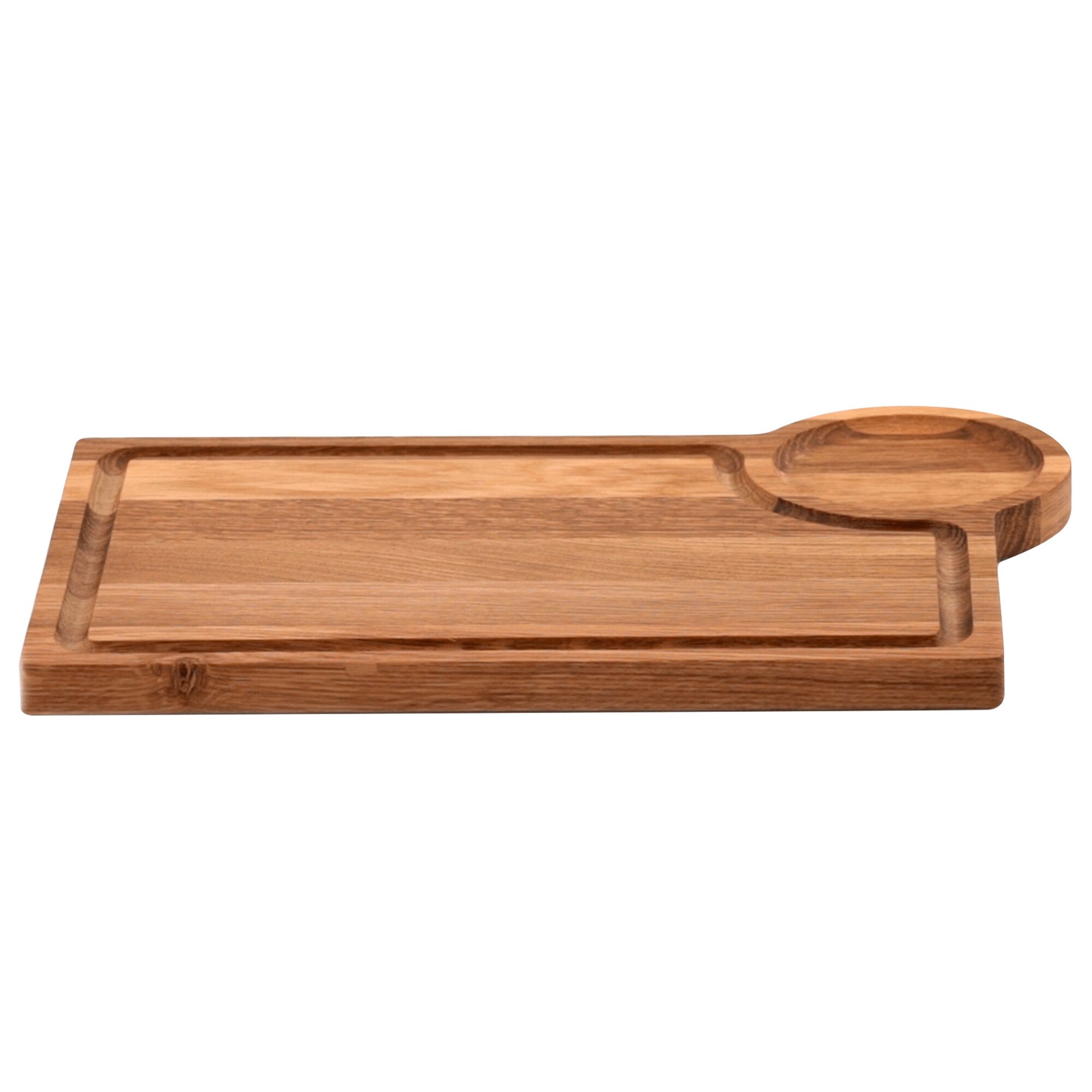 (6 pcs) Planche de service - OAK - Set de 6 pièces - incl. encoche ronde Ø95mm - Chêne huilé - 370x250mm