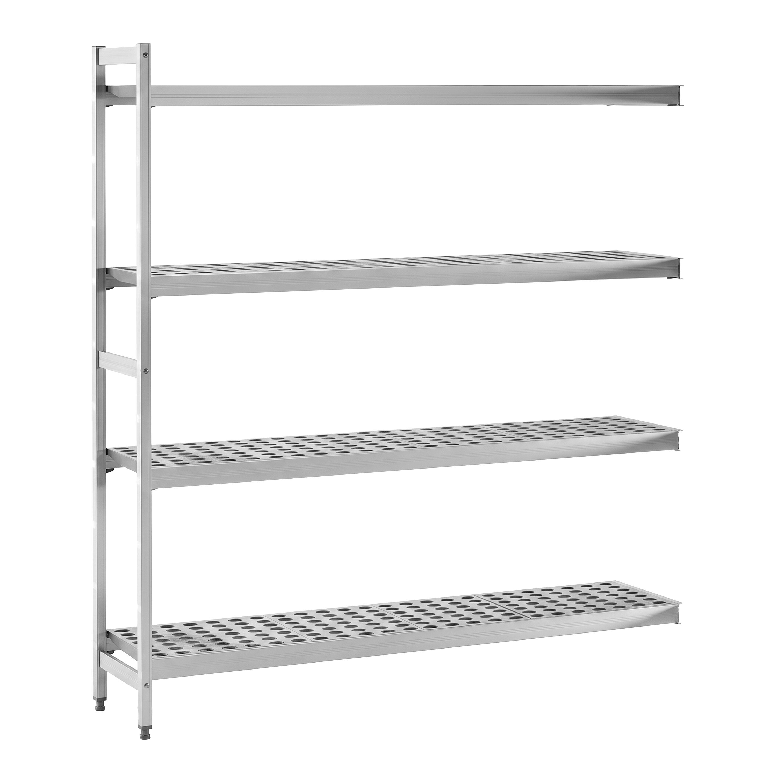 Hyllsystem i aluminium – påbyggnadssektion - 1486x1685 mm - Djup: 460 mm