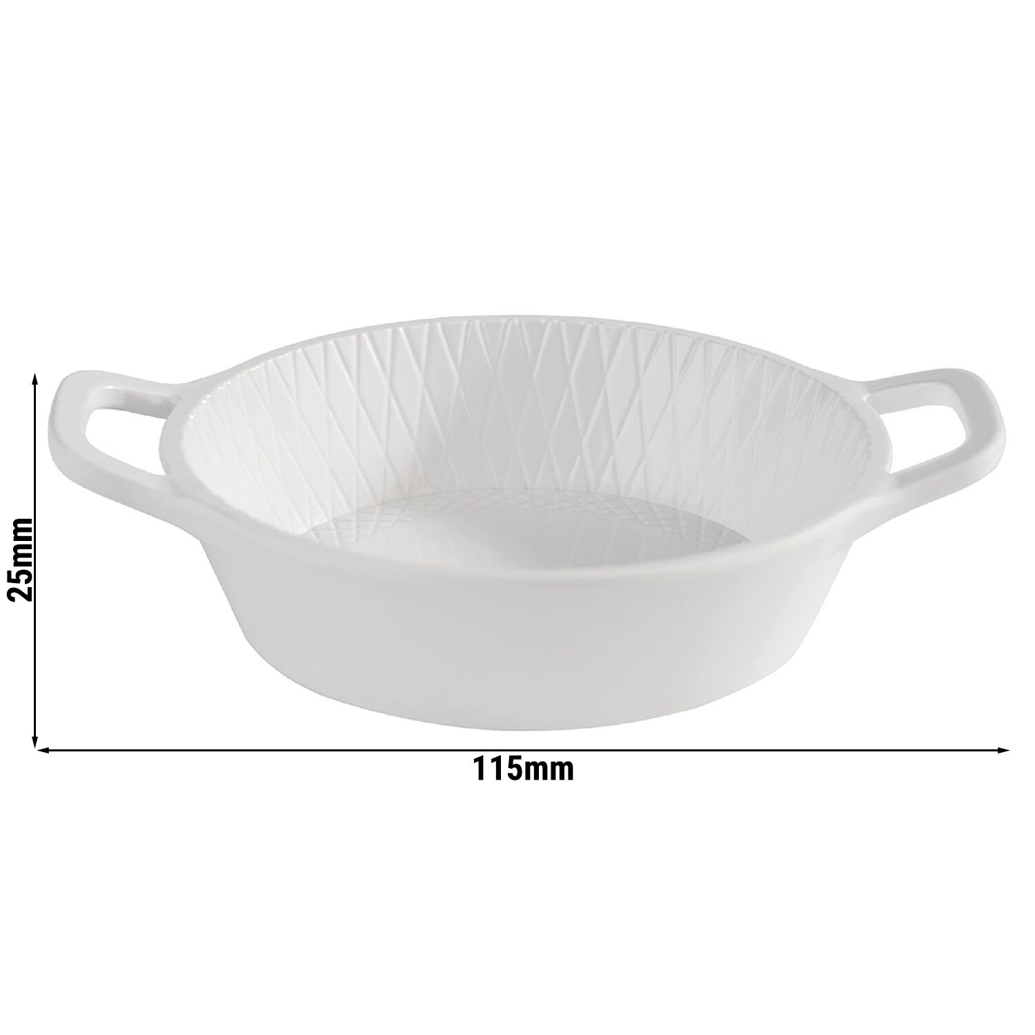 (60 pièces) Bol - MINI - Mélamine - 70 ml - Ø 85 mm - avec poignées