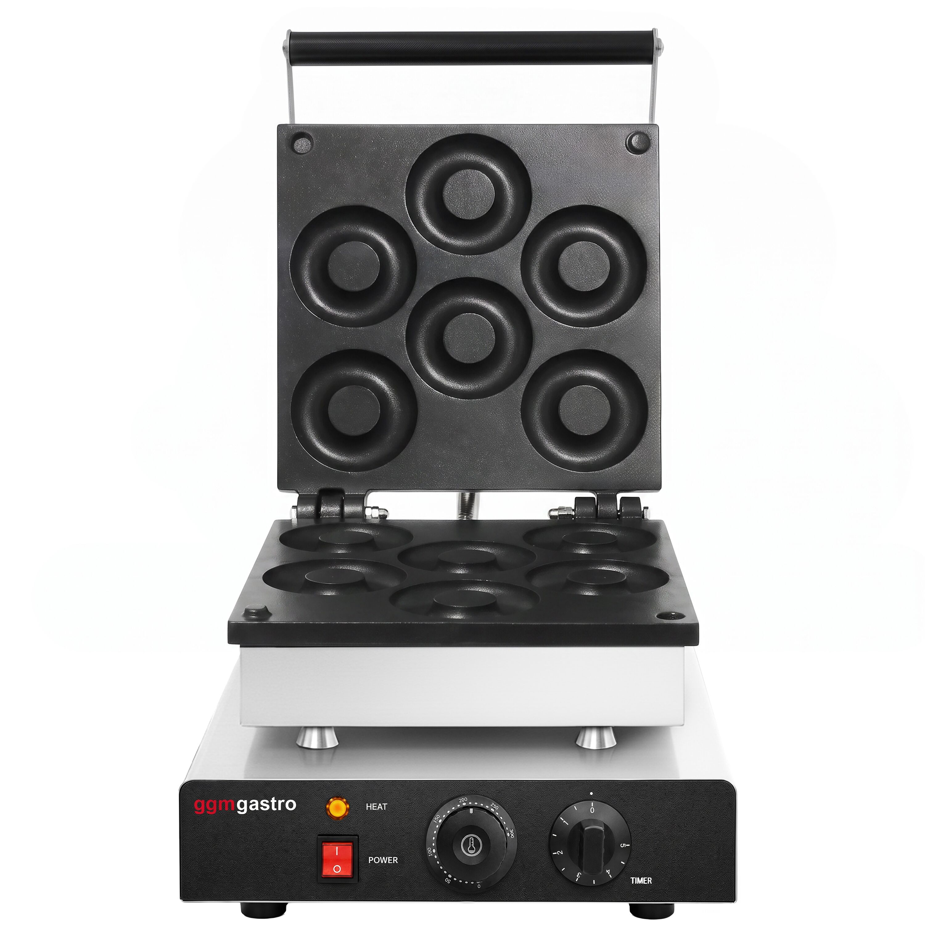 Waffle iron - Single - Manual - 1,75 kW - Shape: Donut - Teflon-coated baking plates