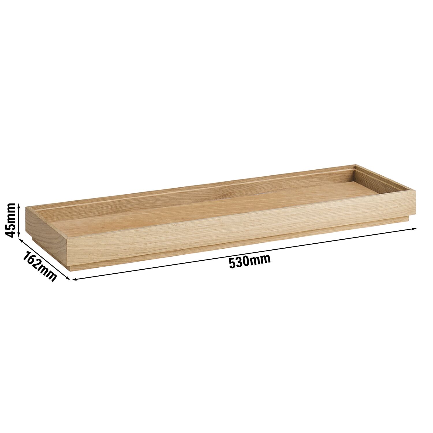 Caisse pour buffet - VALO - Bois de chêne - Brun - Hauteur:45mm - compatible avec GN 2/4