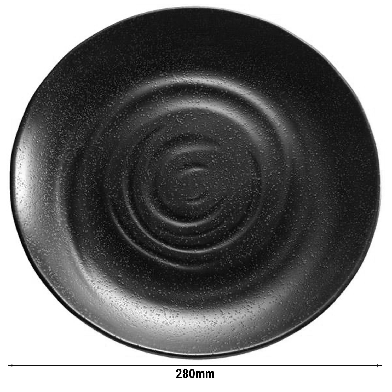 (6 pcs) Plateau de présentation - ZEN - Mélamine - Ø280mm - Hauteur:30mm - Noir - compatible lave-vaisselle, empilable