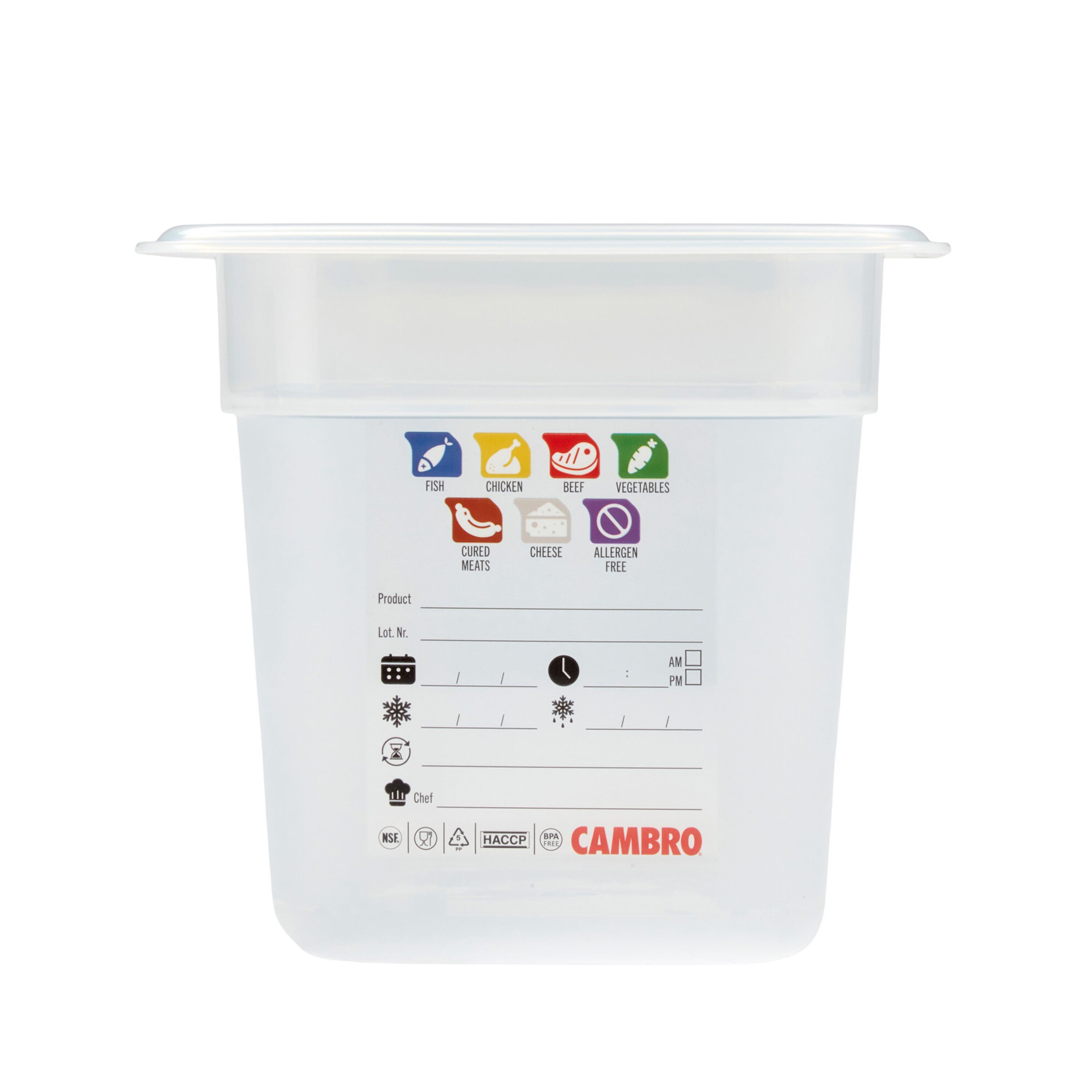 (6 pièces) CAMBRO | SafeTrak - Récipients en polypropylène GN 1/4 - laiteux - Hauteur : 150mm