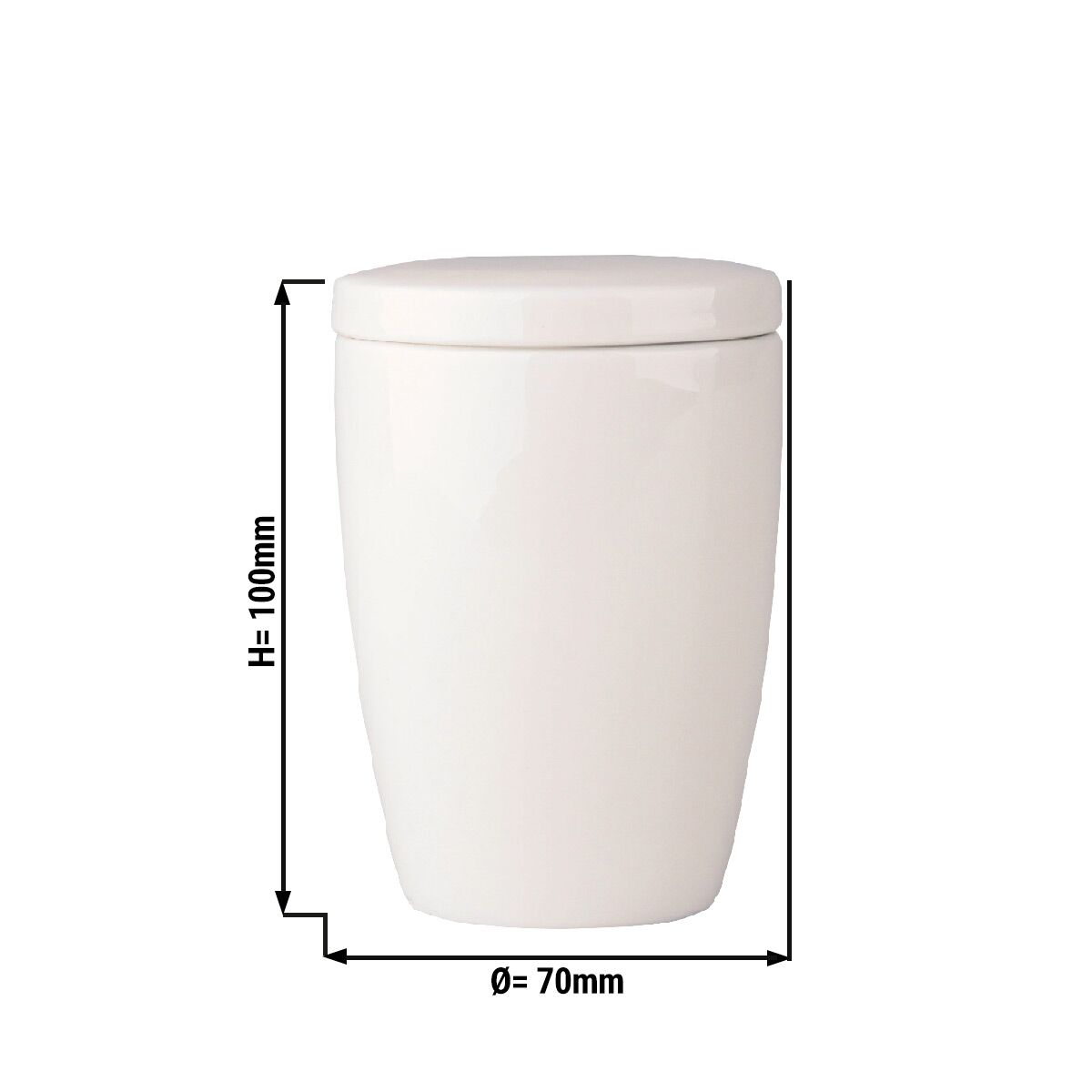 (12 pcs) LUX | Sugar Bowl - Maastricht - Porcelain - Ø 70mm - Height: 100mm - with Lid - Ivory