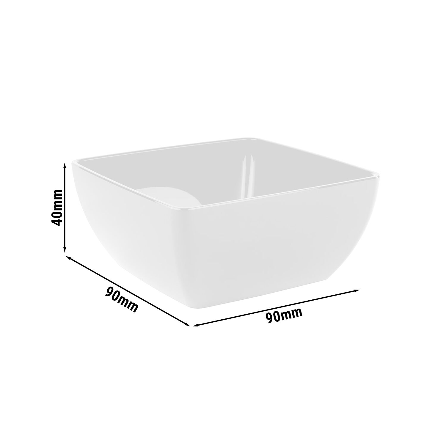 (6 pcs) Coupe - FRIENDLY - PET - 140ml - carré - lot de 6 - 90x90mm - Profondeur : 40mm - Blanc