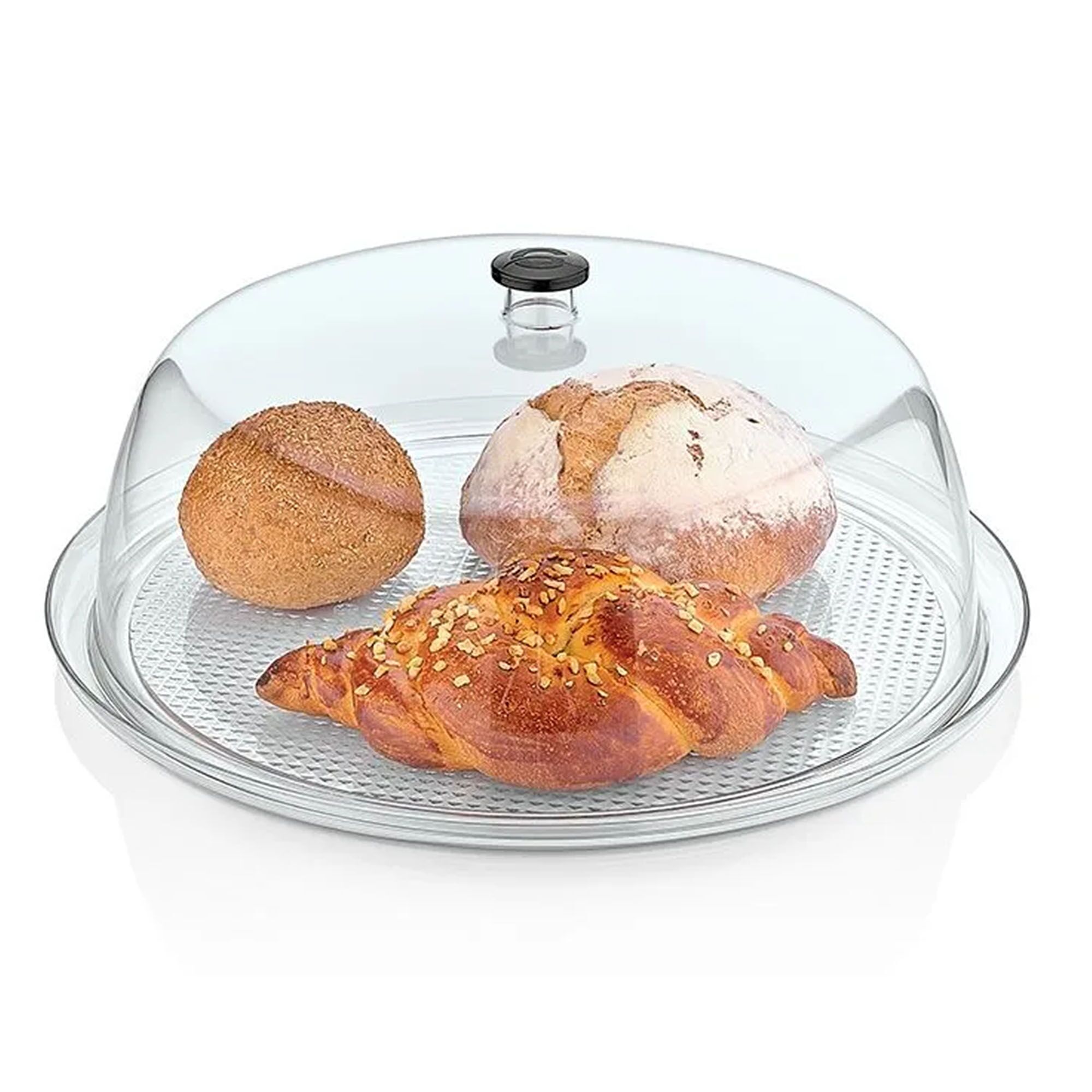Cloche de présentation - Dôme - Polycarbonate - 390x390mm - Hauteur:150mm - rond - incl. plateau rond