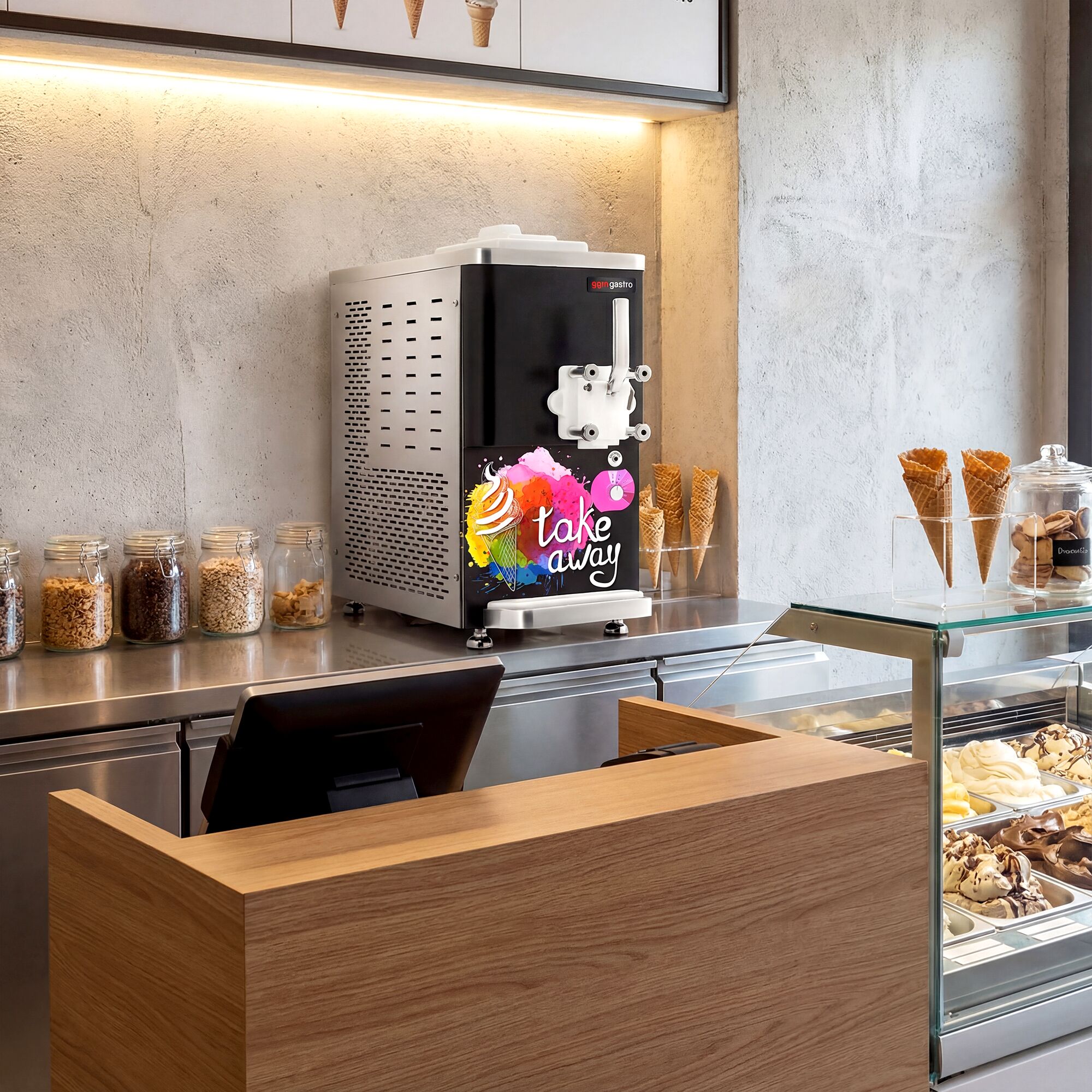Machine à glace à l’italienne - 11,25L/h - 1,5kW - 1 parfum - À poser