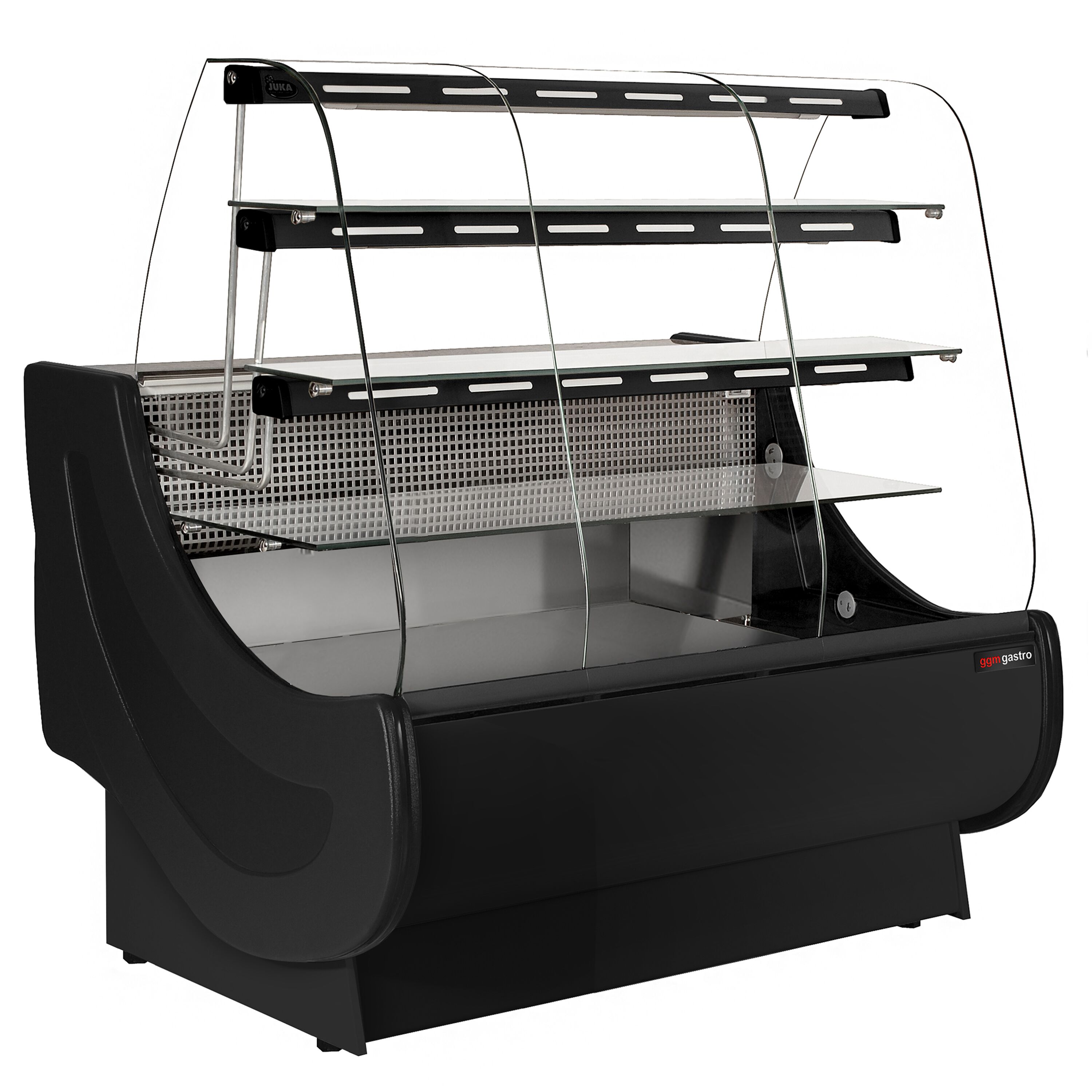 Comptoir vitrine réfrigérée - 1300x980mm - +4/+12°C - 3 étagères vitrées éclairées - Tiroirs à gâteaux - Plexiglas de nuit