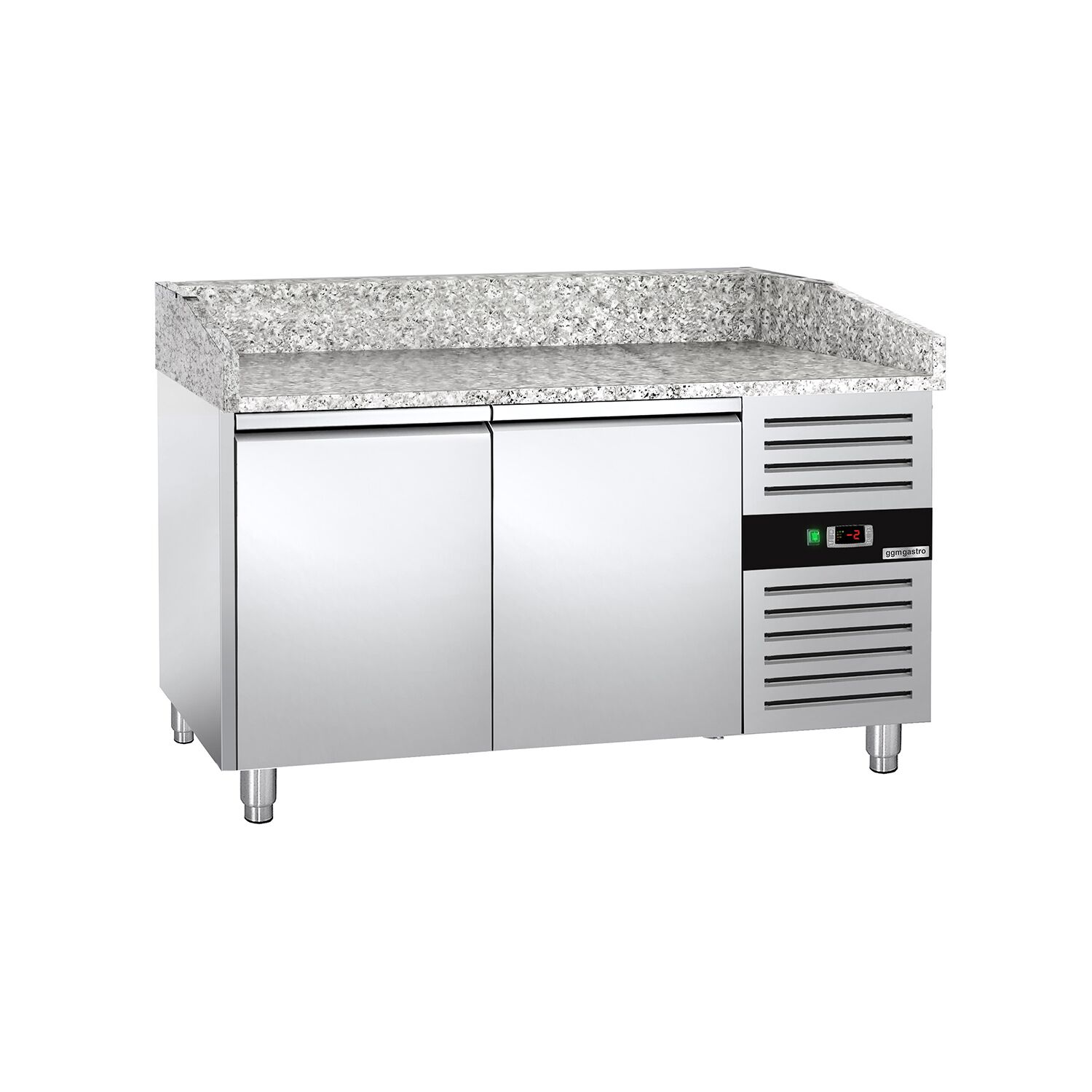 Banco pizza refrigerato ECO - 1500x800mm - con 2 porte - piano in granito
