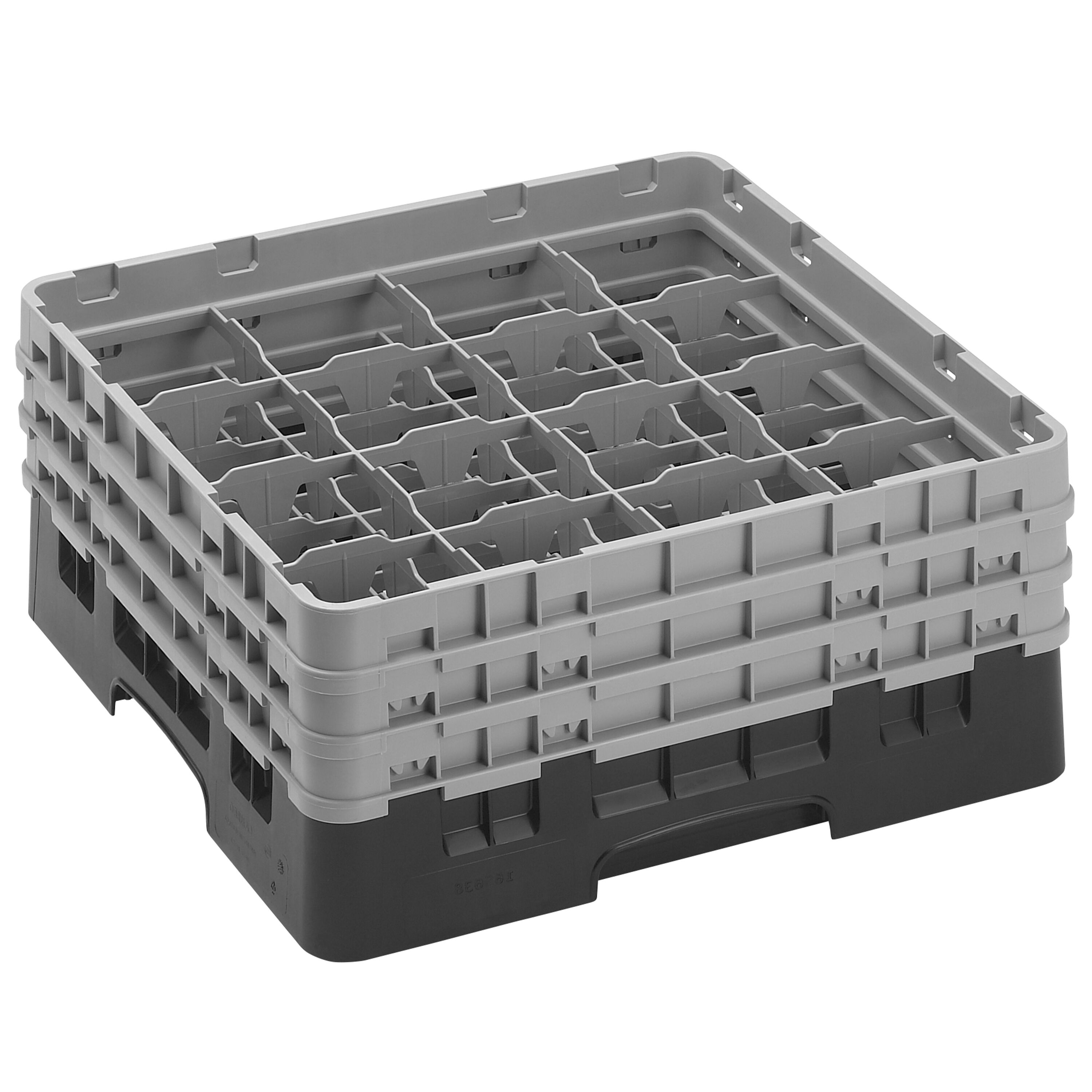 CAMBRO | CAMRACK® – Glasdiskkorg 1/1 – 16 fack – med 3 förlängare – 500x500 mm – Svart