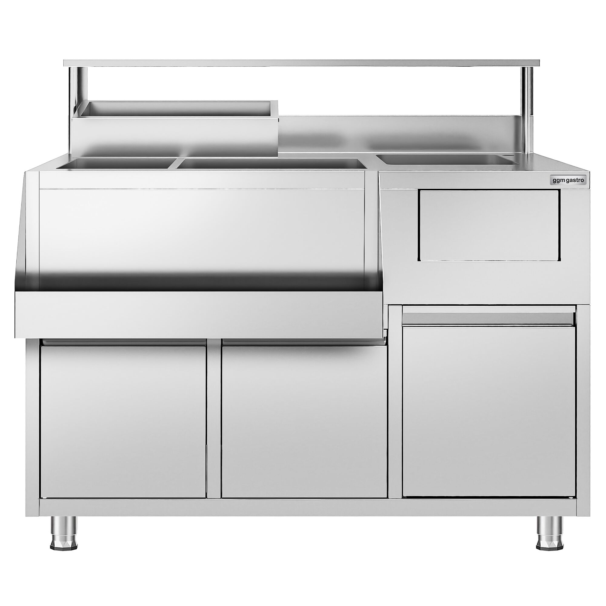 Table de préparation pour cocktails – inox – 1200 x 720 mm – avec 2 tiroirs