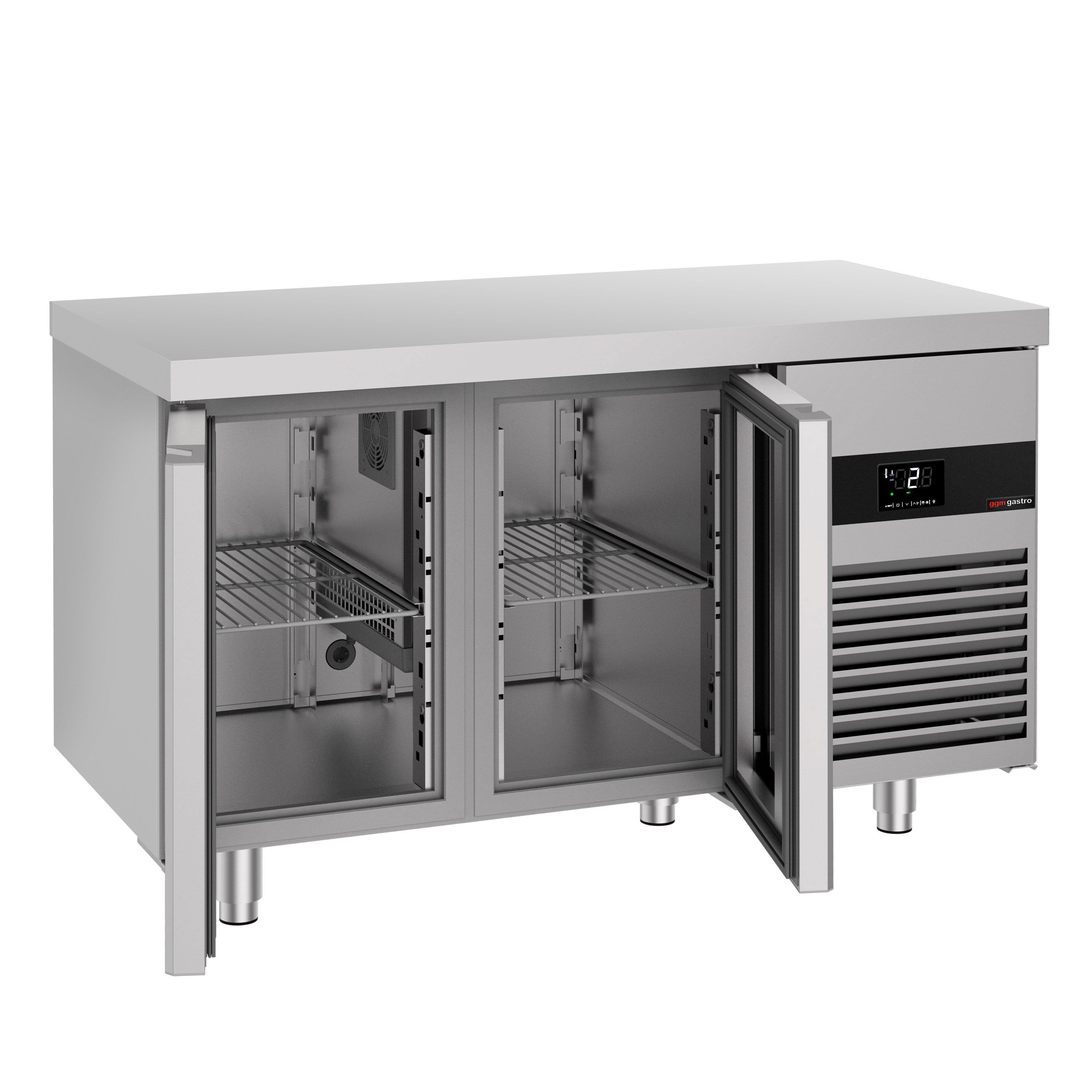 Table réfrigérée PREMIUM - 1400x700 mm - avec 2 portes vitrées