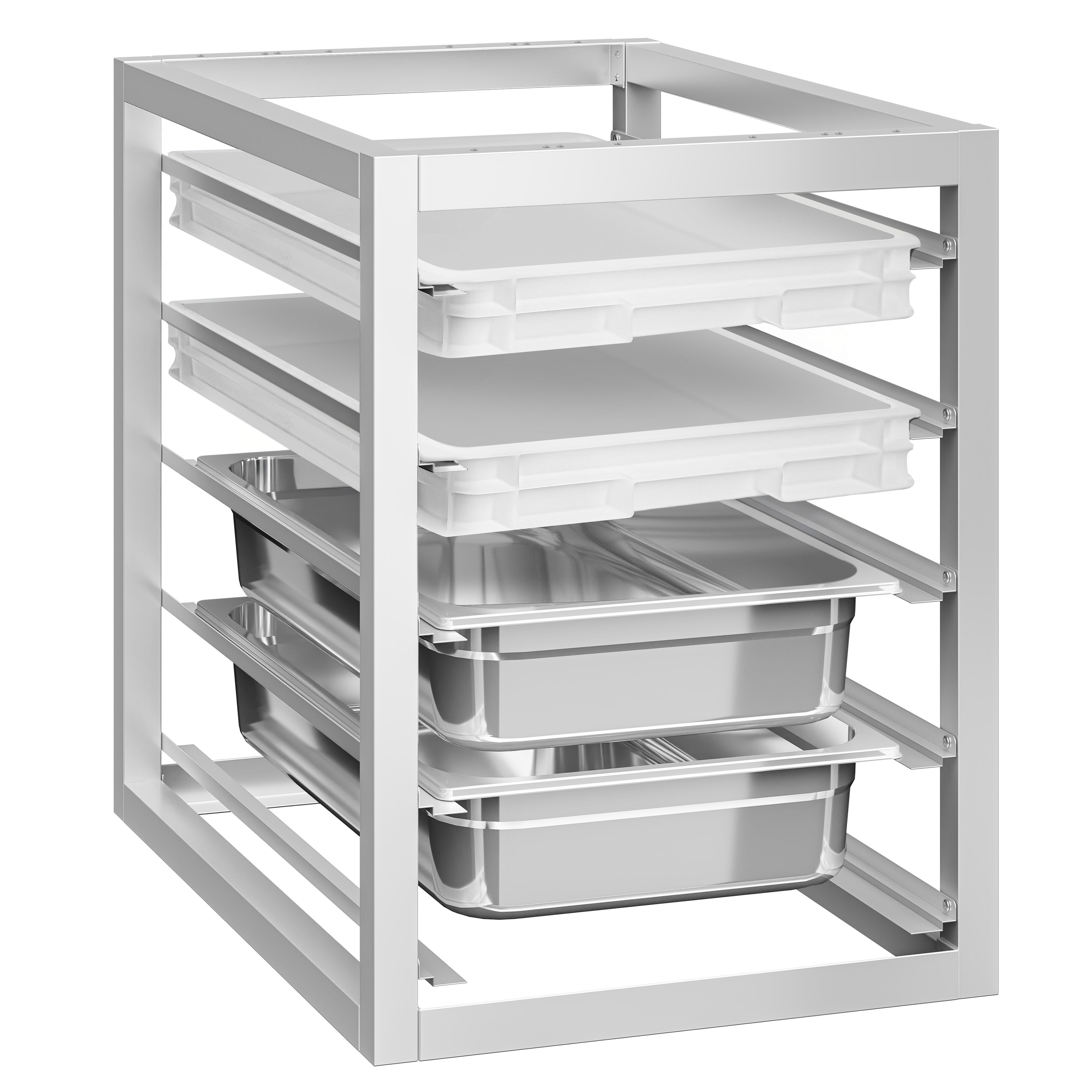 Module de soubassement à 5 tiroirs - 450x660mm - GN & EN - pour tables de travail série ATK profondeur 700mm