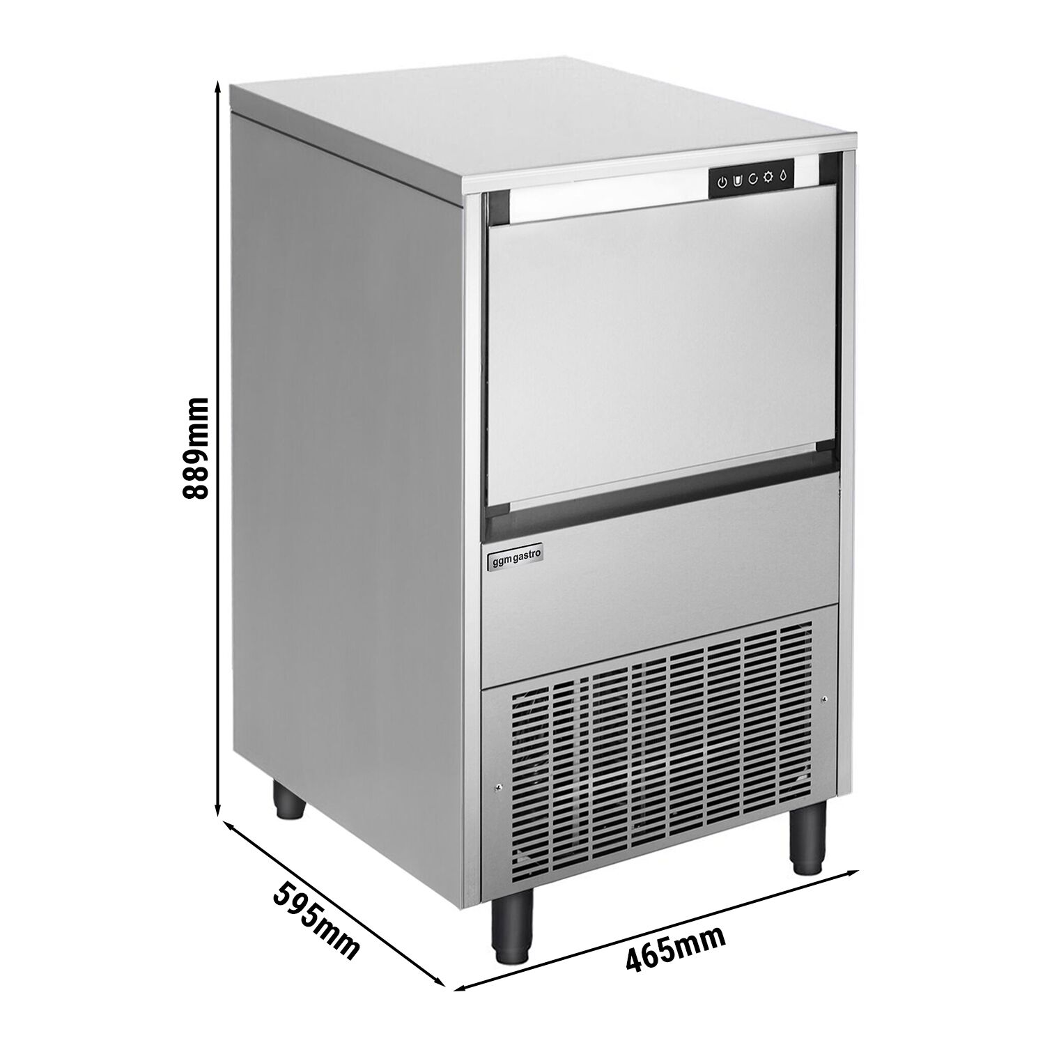 Broyeur à glace - 2,3kg/min - 430W - Acier inoxydable - bac collecteur 20kg