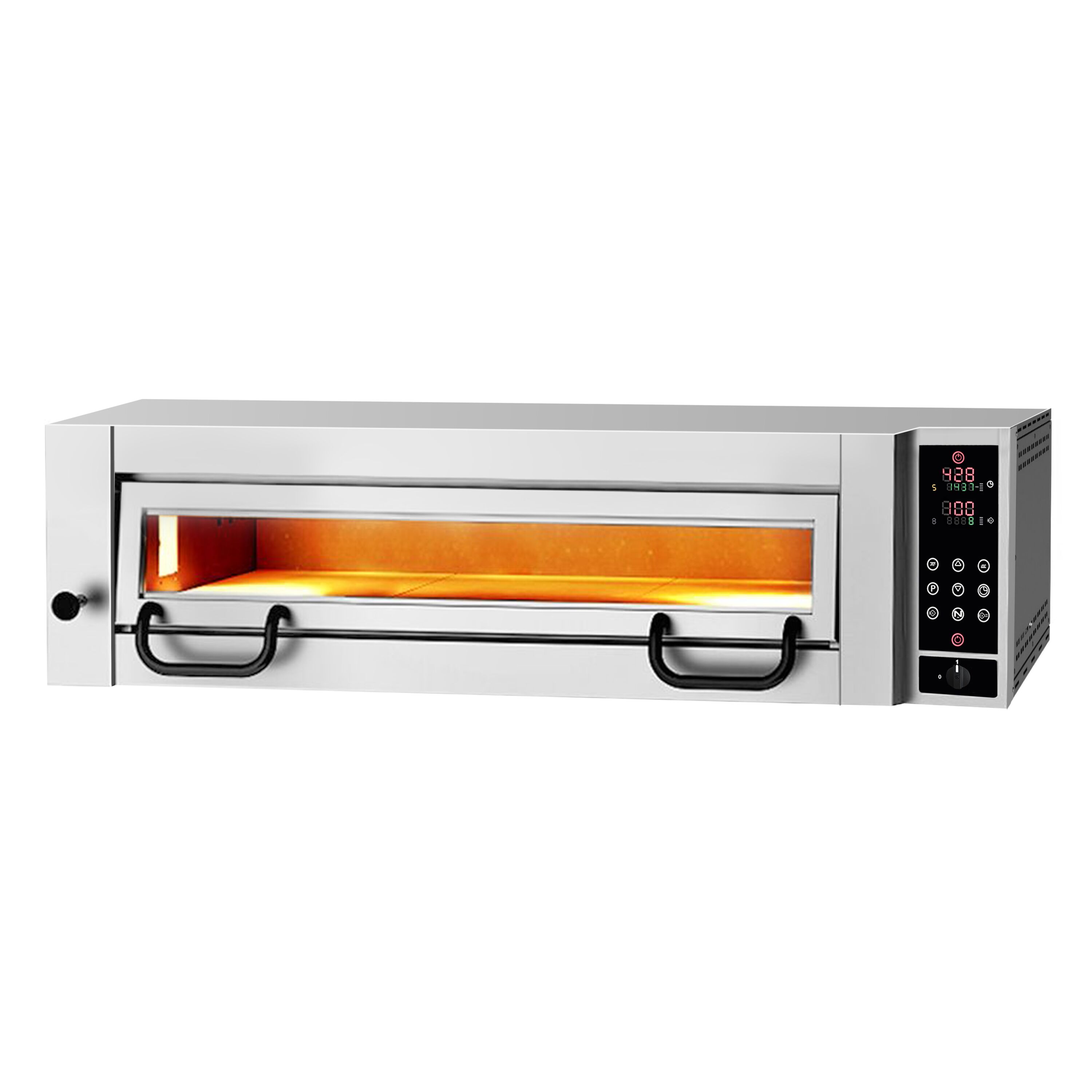 Four à pizza PROFESSIONNEL électrique - Sole en pierre réfractaire - 1 x 4 pizzas Ø34cm - 400V - Commandes électroniques