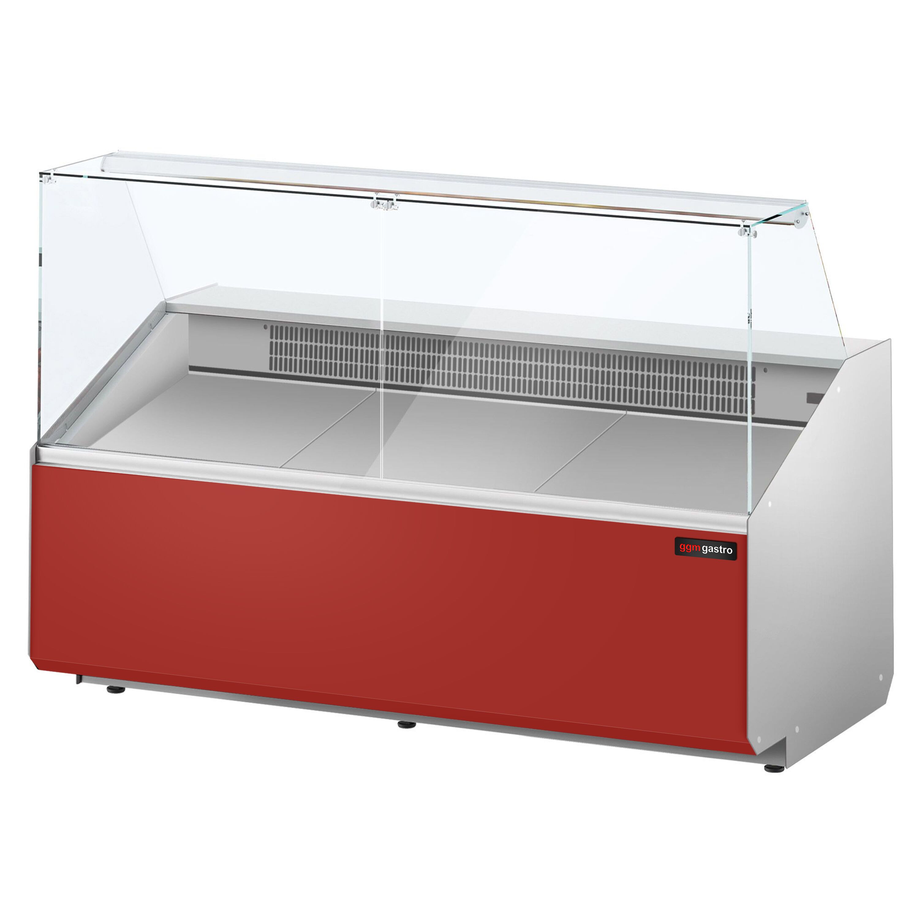 Serve Over Counter - 1881x979mm - double glazing - front panel red - capacity 387 litres