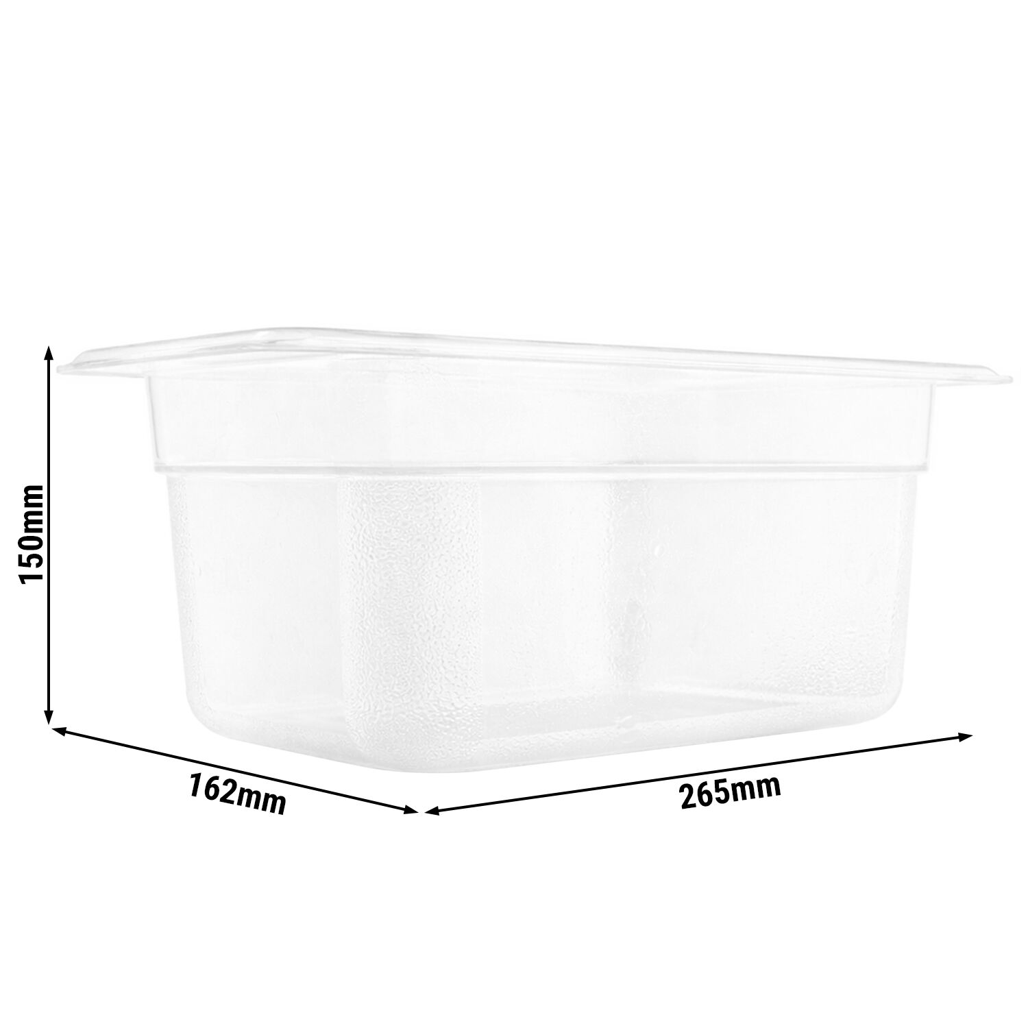 (6 pièces) Bac en Polypropylène - GN 1/4 - Translucide - 3,7 L - Hauteur : 150 mm
