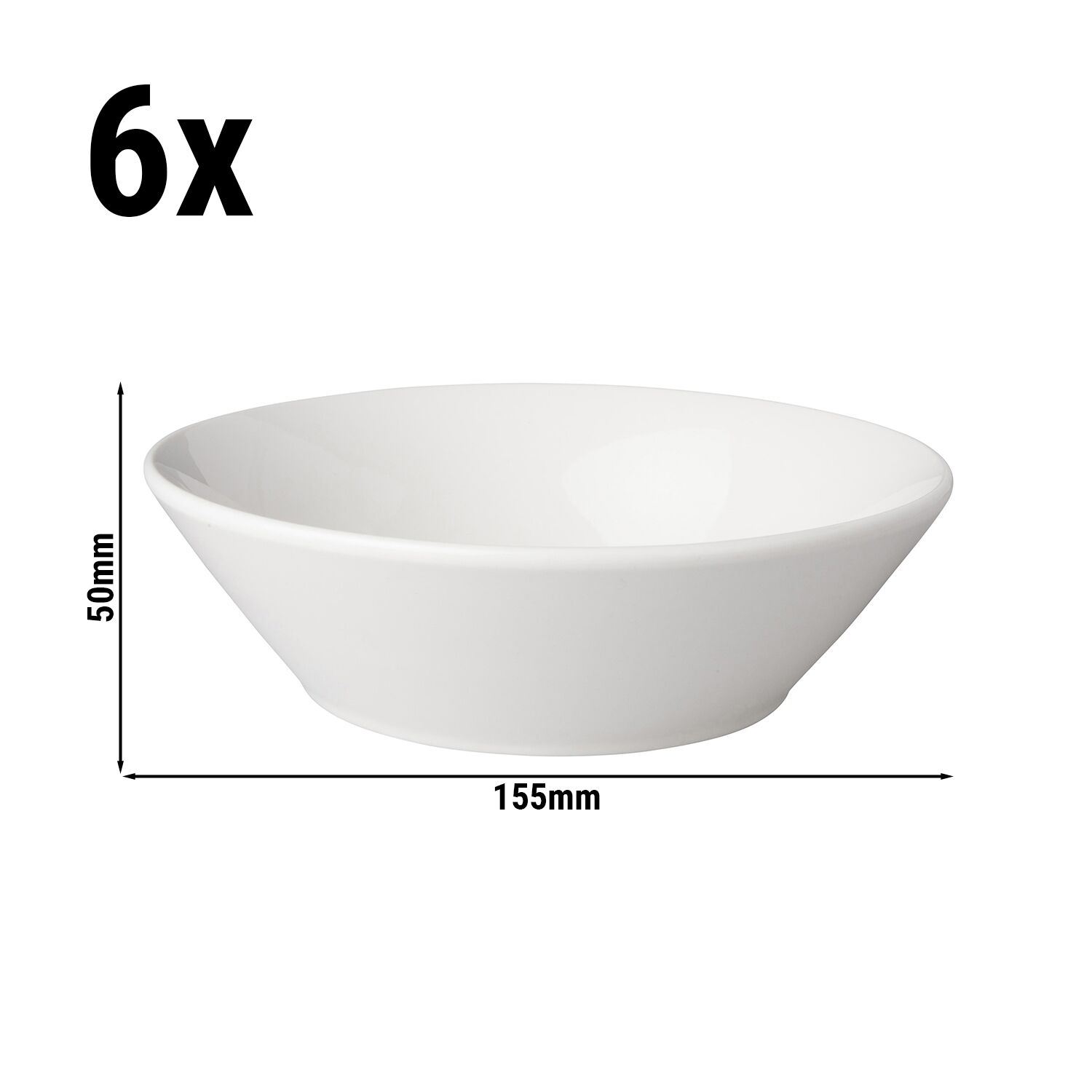 (6 pcs) Coupe BUDGETLINE - 400ml - carré - 155x155mm - Blanc