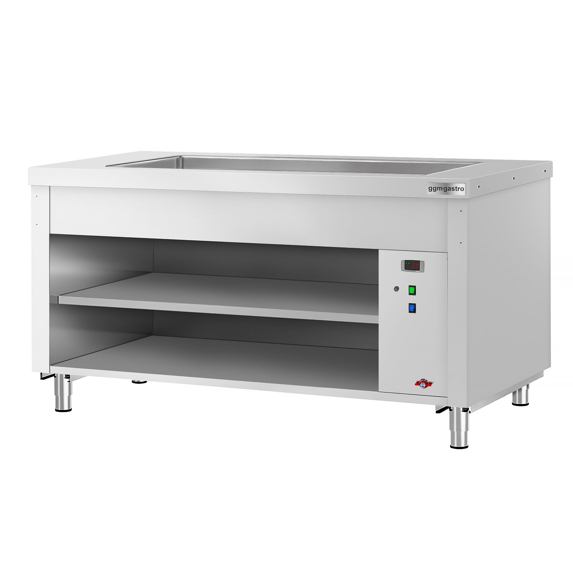 Heated Bain Marie Counter COPENHAGEN - 1560mm - with Bain Marie Well - for 4x GN 1/1