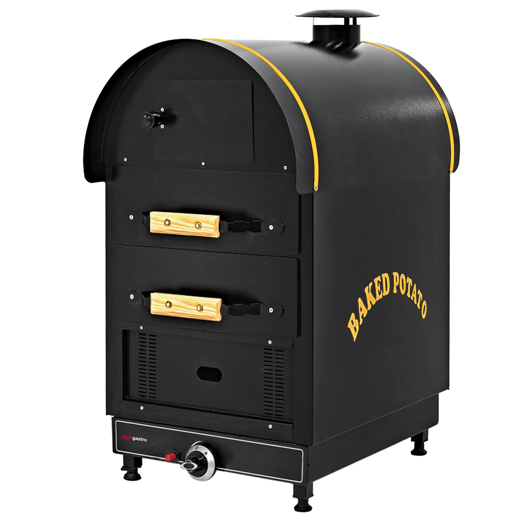 Commercial Gas Jacket Potato Oven - Manual Controls - 4.9kW - 500x950x700mm - with 2 drawers