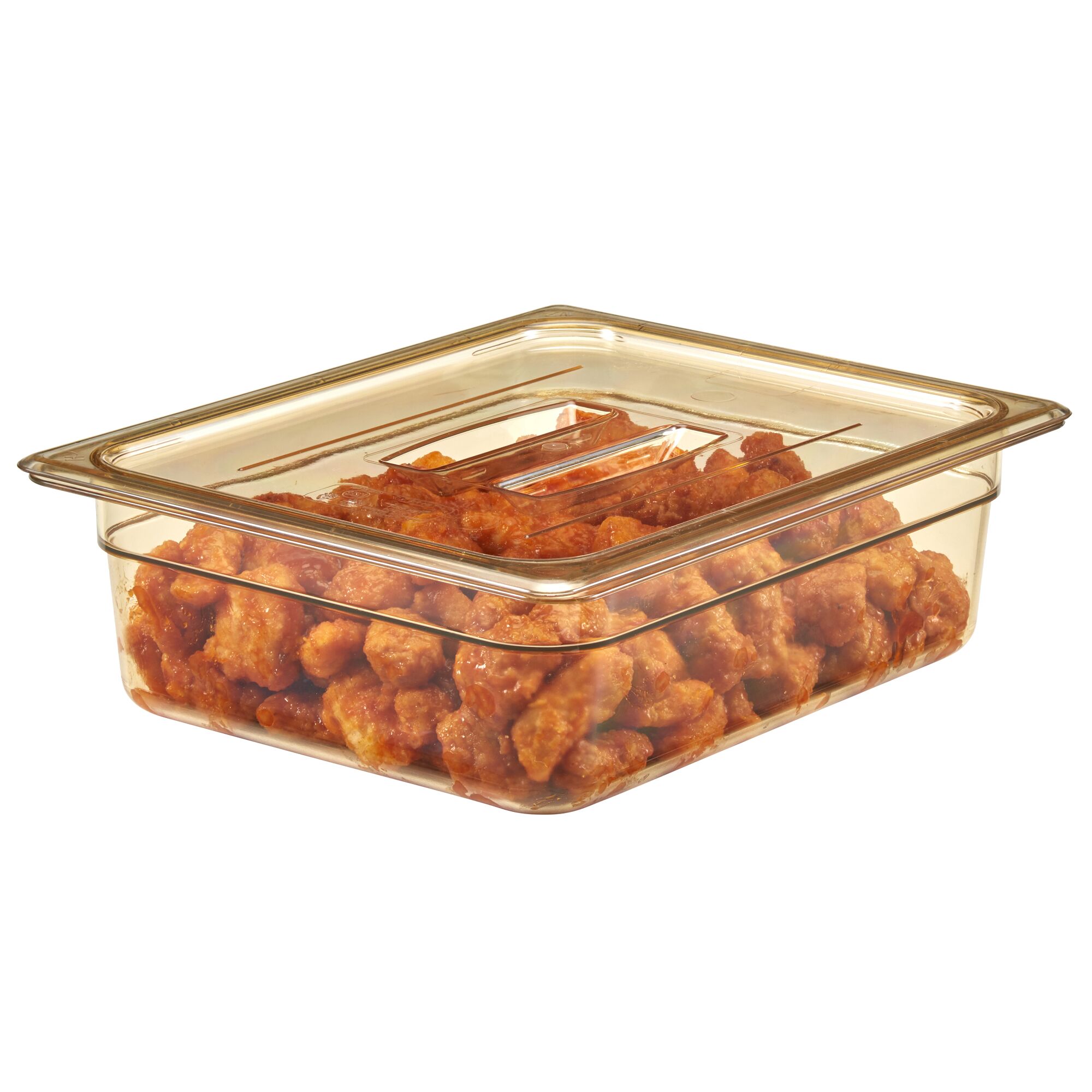 (6 pieces) CAMBRO | H-PAN Commercial Flat Lid – GN 1/2, Amber – 190°C Heat-Safe – 24 mm H – With Handle