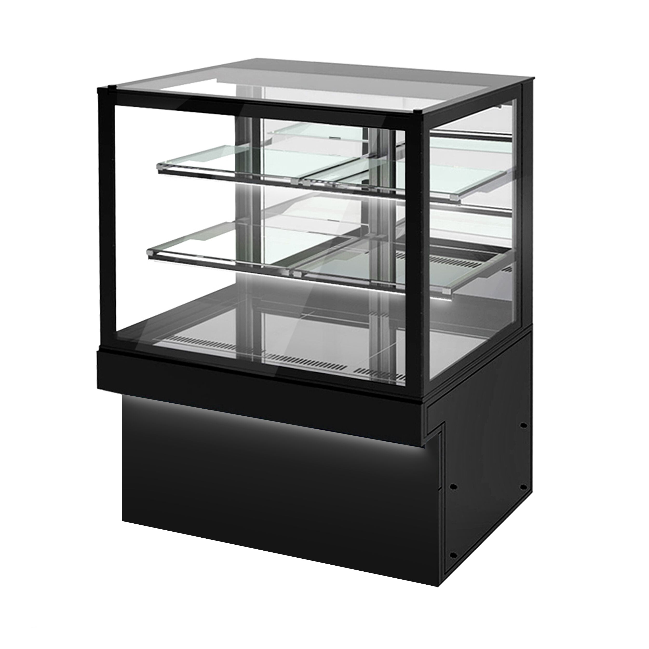 Kühl- & Kuchenvitrine TORONTO - 1300mm - schwarze Front - mit 3 Ablagen