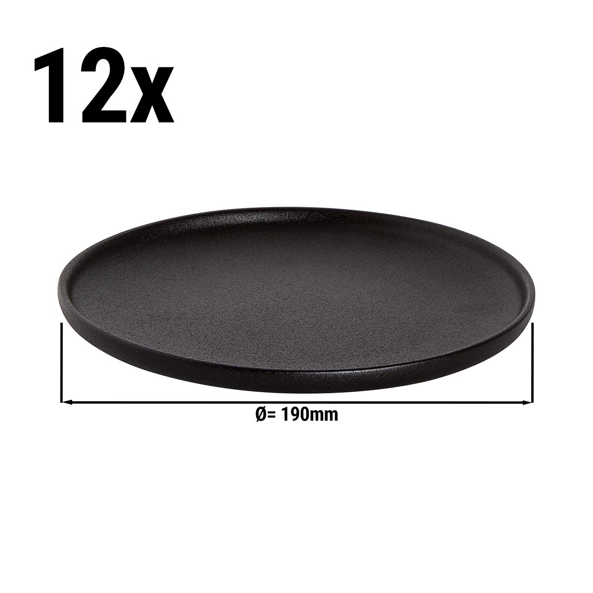 (12 Pièces) UNIVERSE - Assiette Maastricht - Plate - Ø 190 mm - Noir
