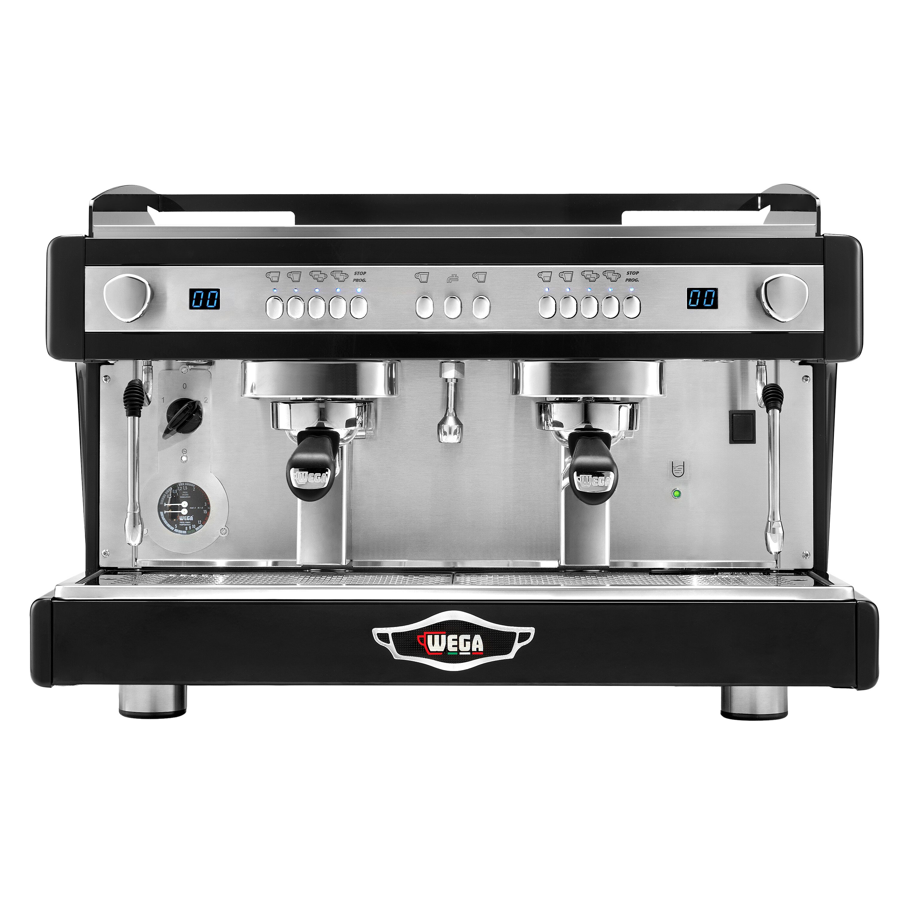 WEGA | Airy - Siebträgermaschine - 2 Gruppig - 3,85 kW - mit Shot Counter - Schwarz