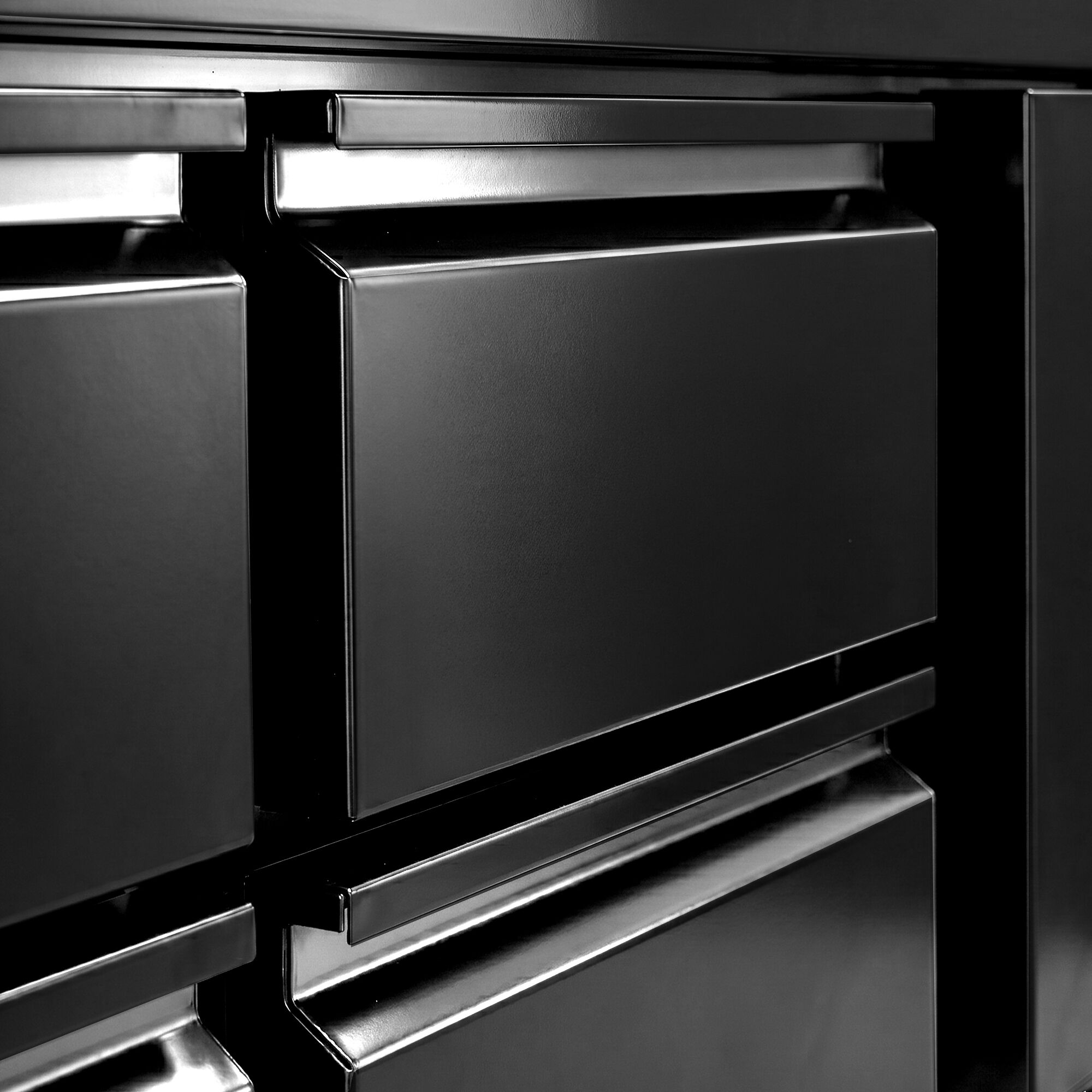 Meuble bas réfrigéré - 1600mm - 191 litres - 4x GN 1/1 tiroirs - noir mat