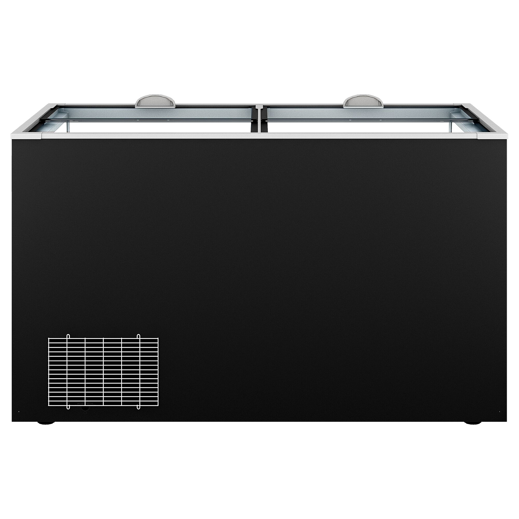 Îlot de congélation pour supermarché - 1454x850mm - 402 L - Couvercles coulissants en verre - Noir