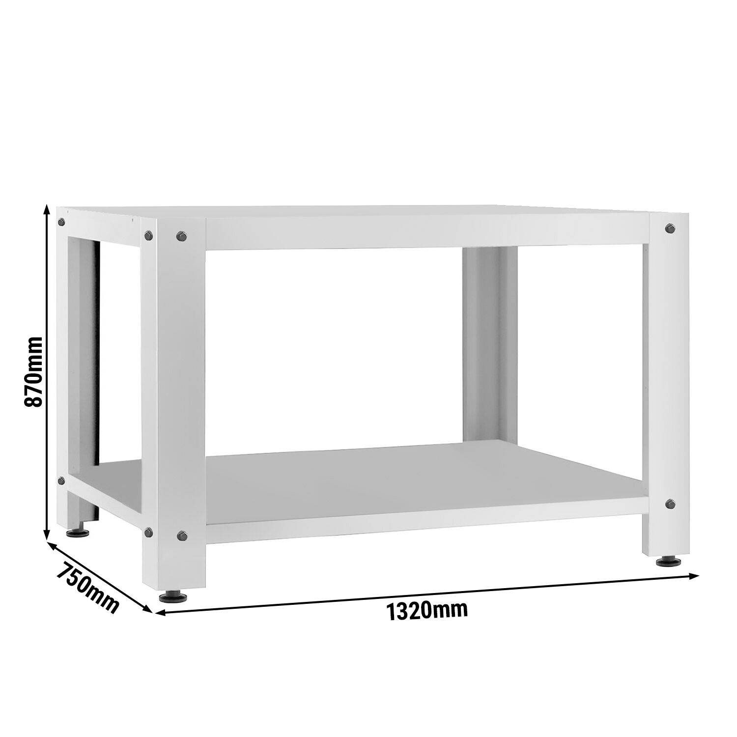 Support pour four à pizza - 1340x760x870mm - Inox - avec 1 étagère - pour POE630N & POE6630N