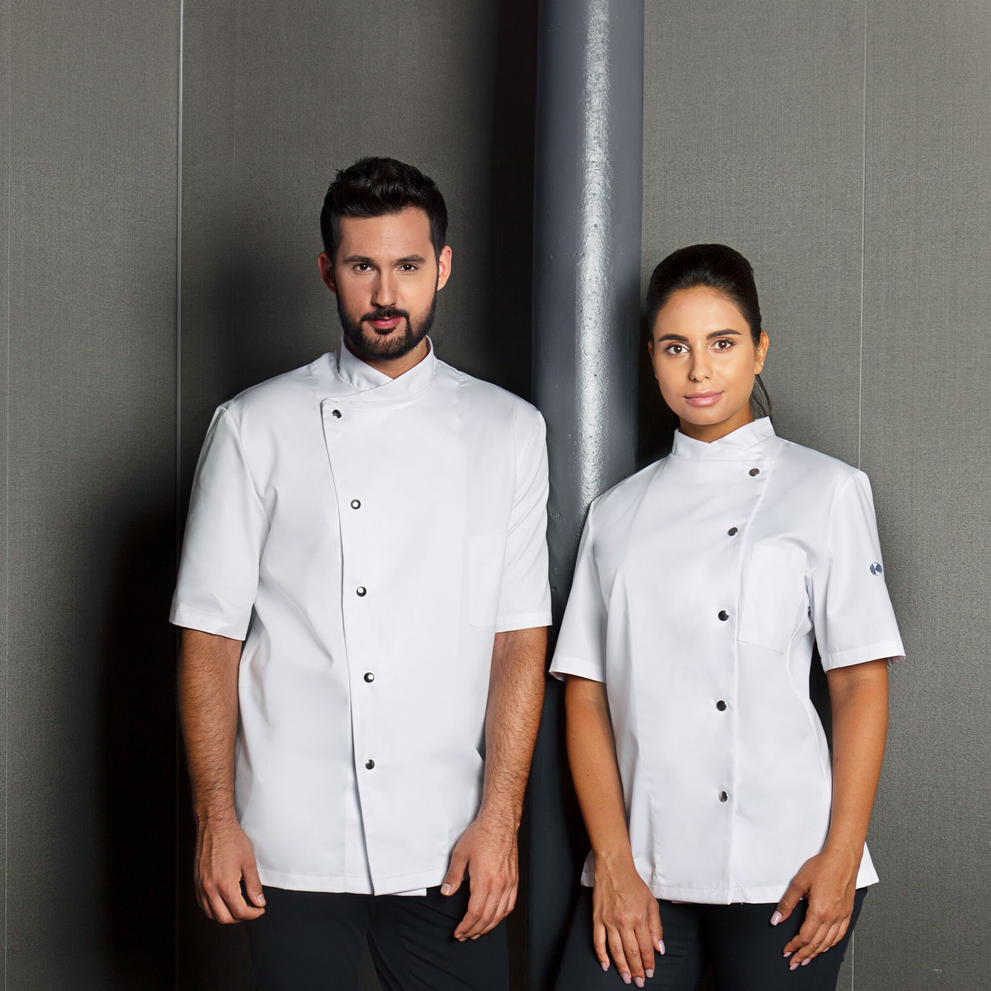 KARLOWSKY | Gustav Men's Chef Jacket – Short Sleeve - White - Size 70 - Press-Stud Closure