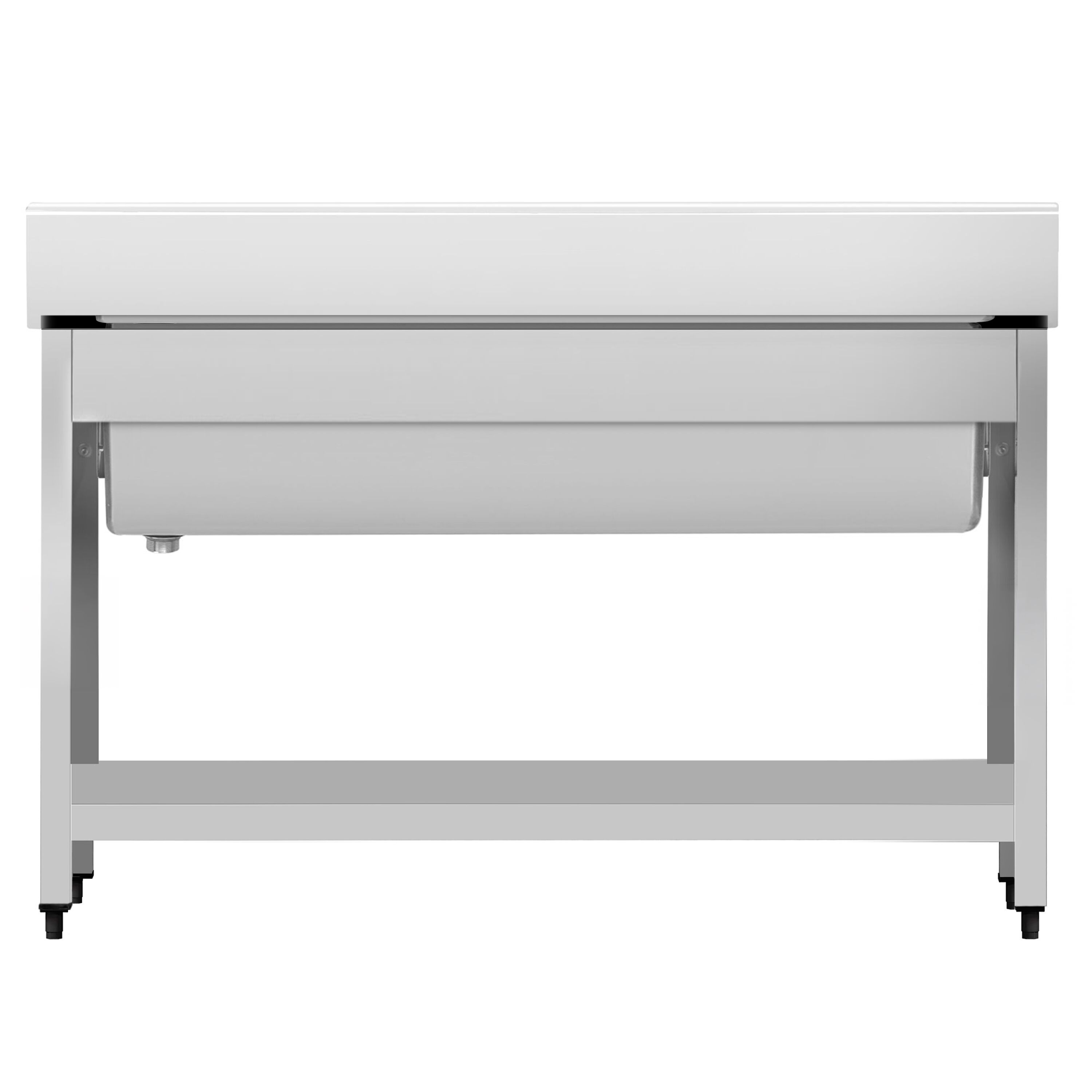 Plonge à marmites en inox ECO - 1400x700mm - avec étagère basse & 1 bac
