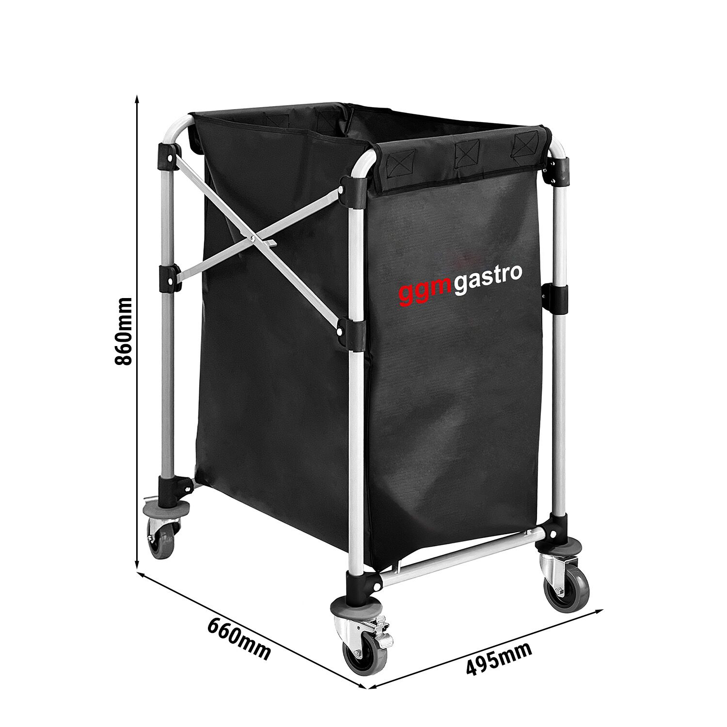 Chariot à linge - pliant - 150L - cadre en aluminium - Noir