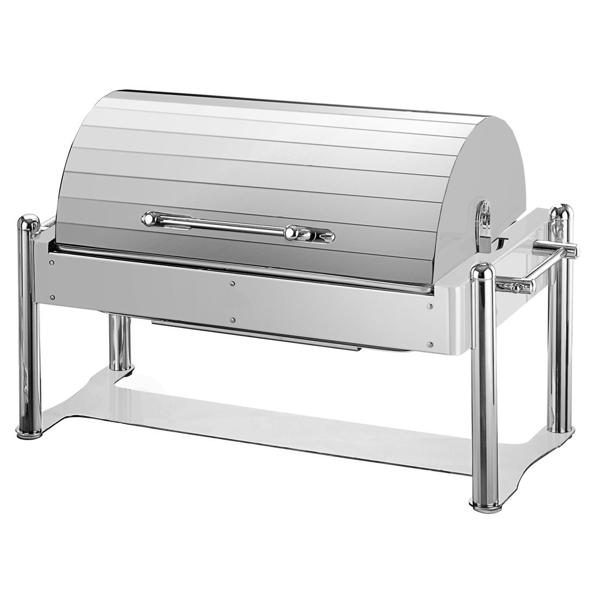 Chafing dish électrique - GN 1/1 - avec couvercle roll top - Finition chromée