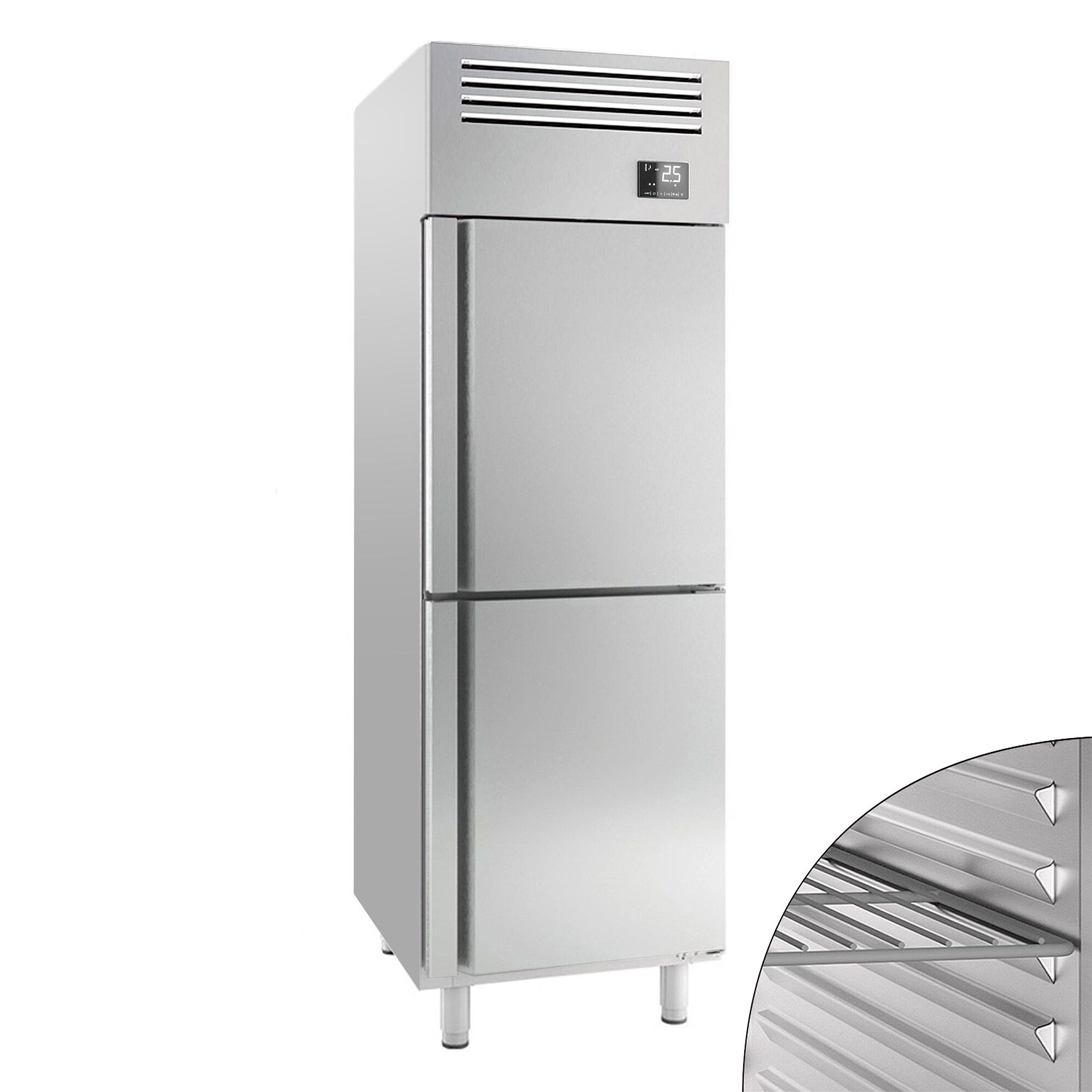 Armoire réfrigérée positive Inox AISI 304 PREMIUM PLUS - GN 2/1 - 560 L - avec 2 portes