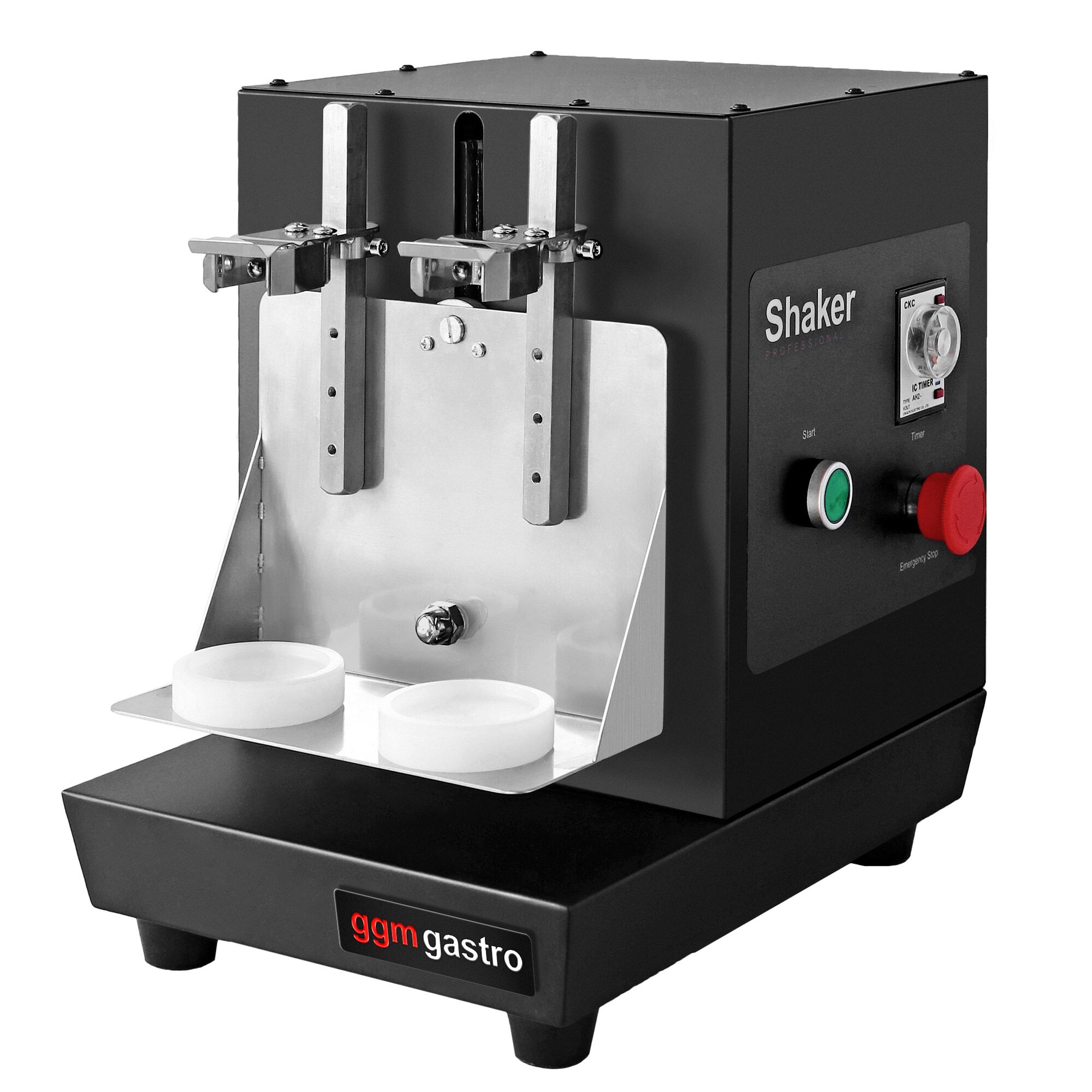 Mixeur à milk-shake, cocktail & Bubble Tea professionnel - double tête - 2x20W - 240tr/min - noir - 2x350-750ml