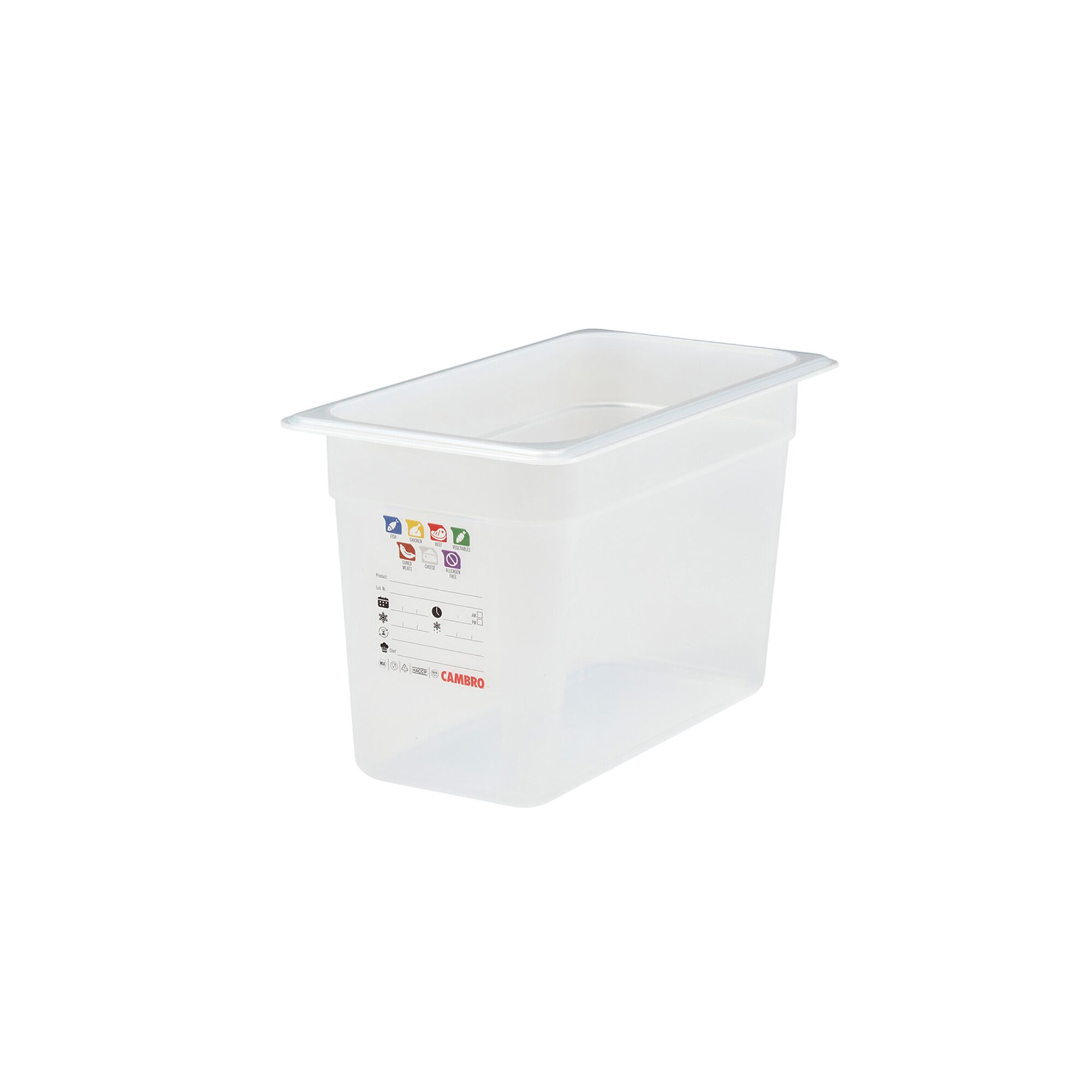 (6 pièces) CAMBRO | SafeTrak - Récipients en polypropylène GN 1/3 - laiteux - Hauteur : 200mm