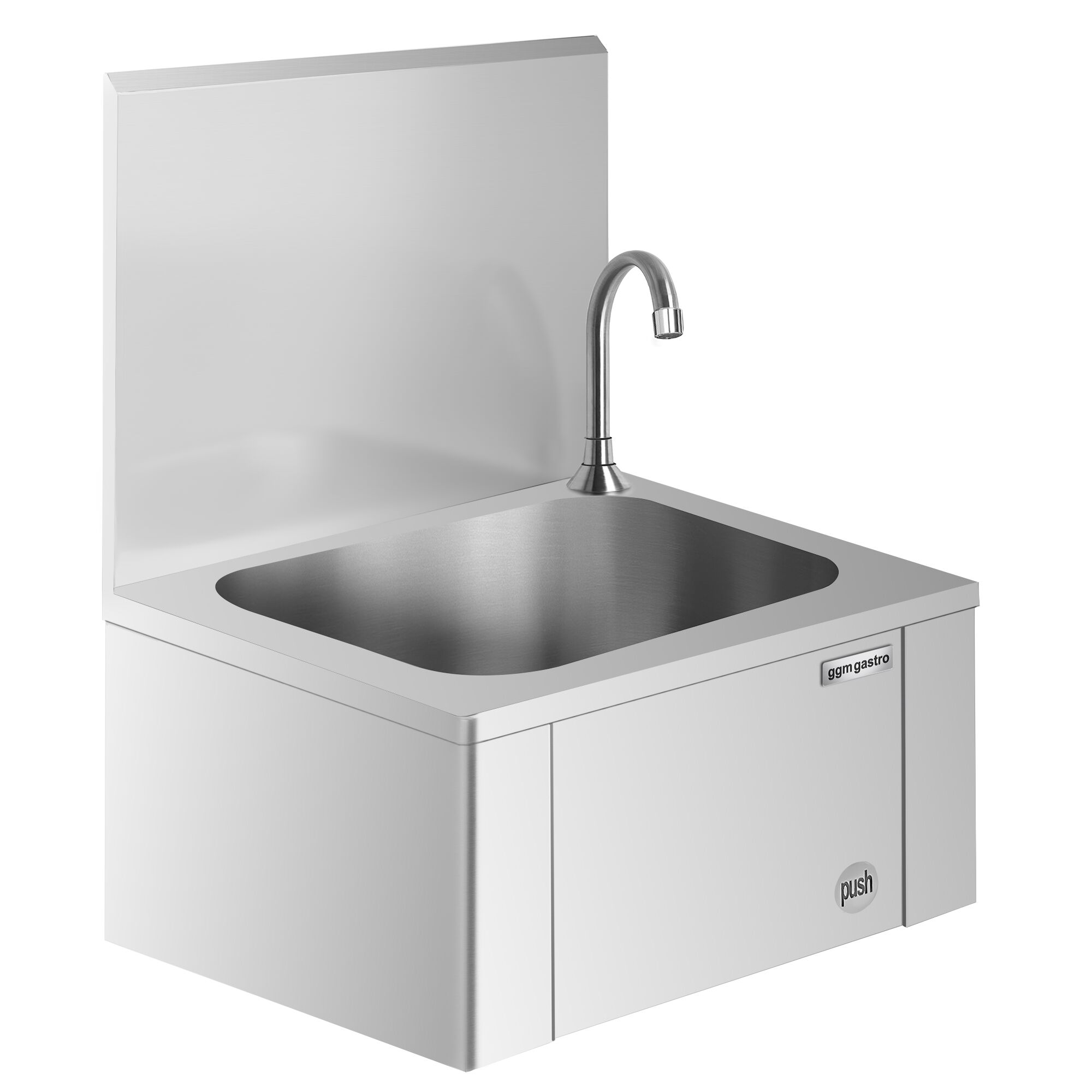 Lave-mains - Acier inoxydable - avec commande fémorale (raccordements eau froide & eau chaude)