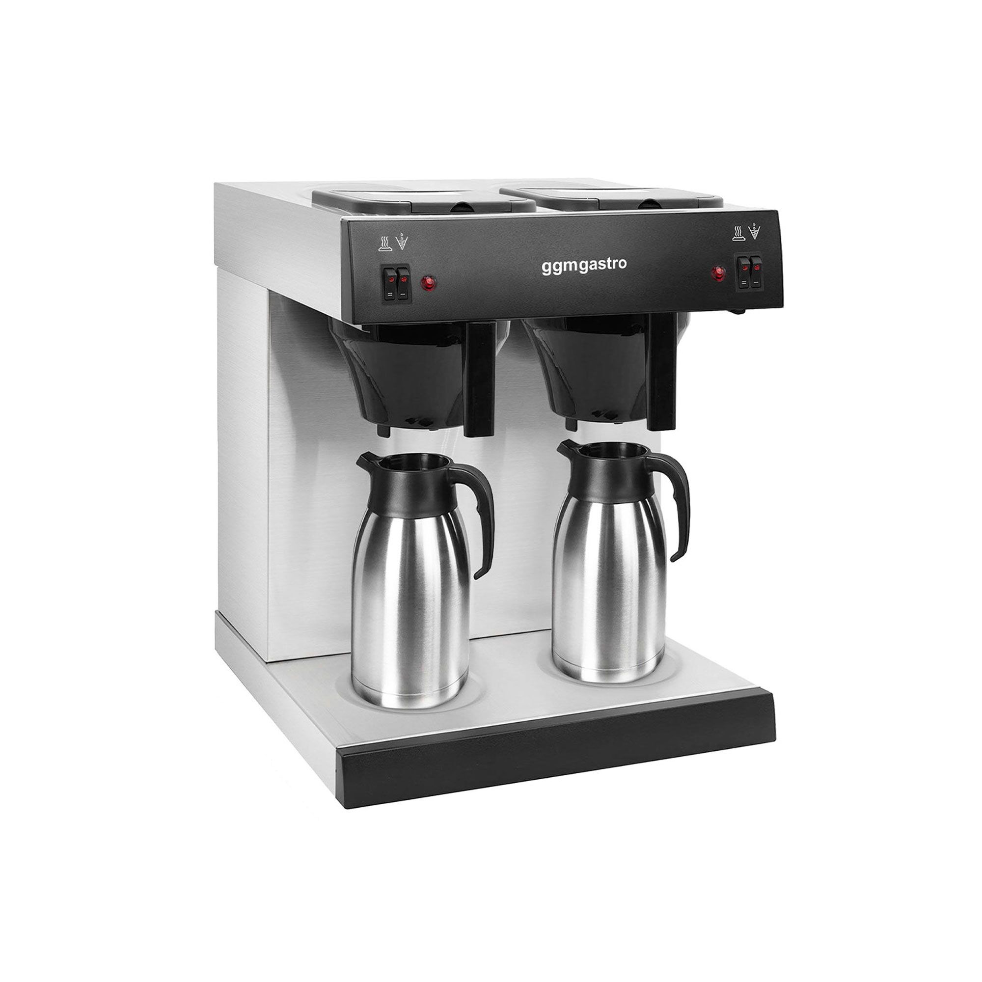Machine à café filtre - 2x 2 litres - avec 2 plaques chauffantes - incl. 2 carafes isothermes