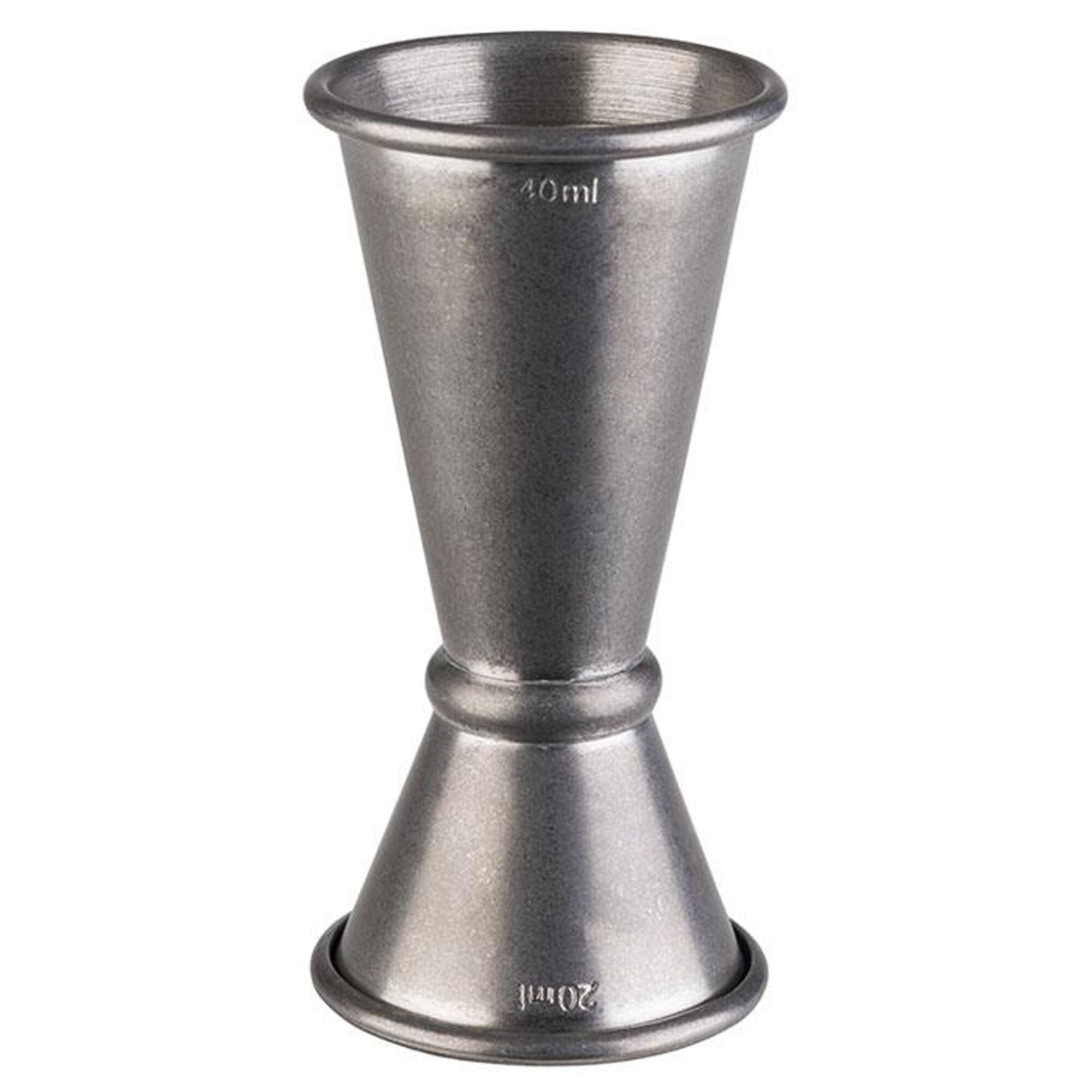 (6 pcs) Jigger double - acier inoxydable - 2cl/4cl (20/40 ml) - avec repère(s) 1cl/3cl