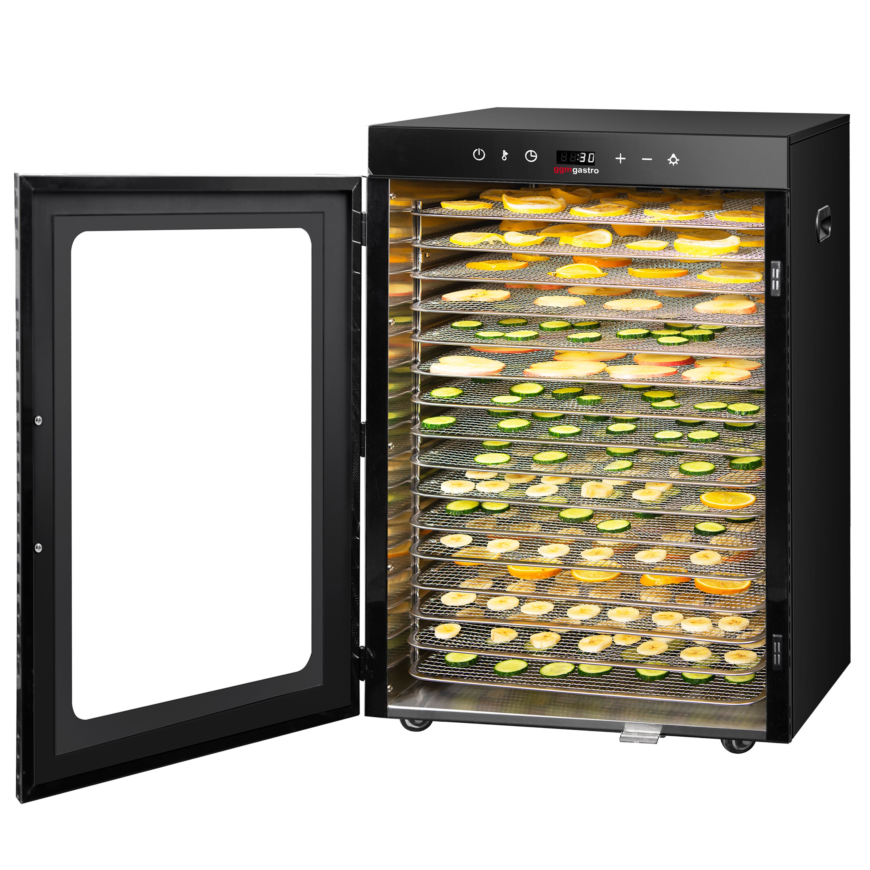 Food Dehydrator - with 16 Trays - Black - Digital Timer - 1.5kW