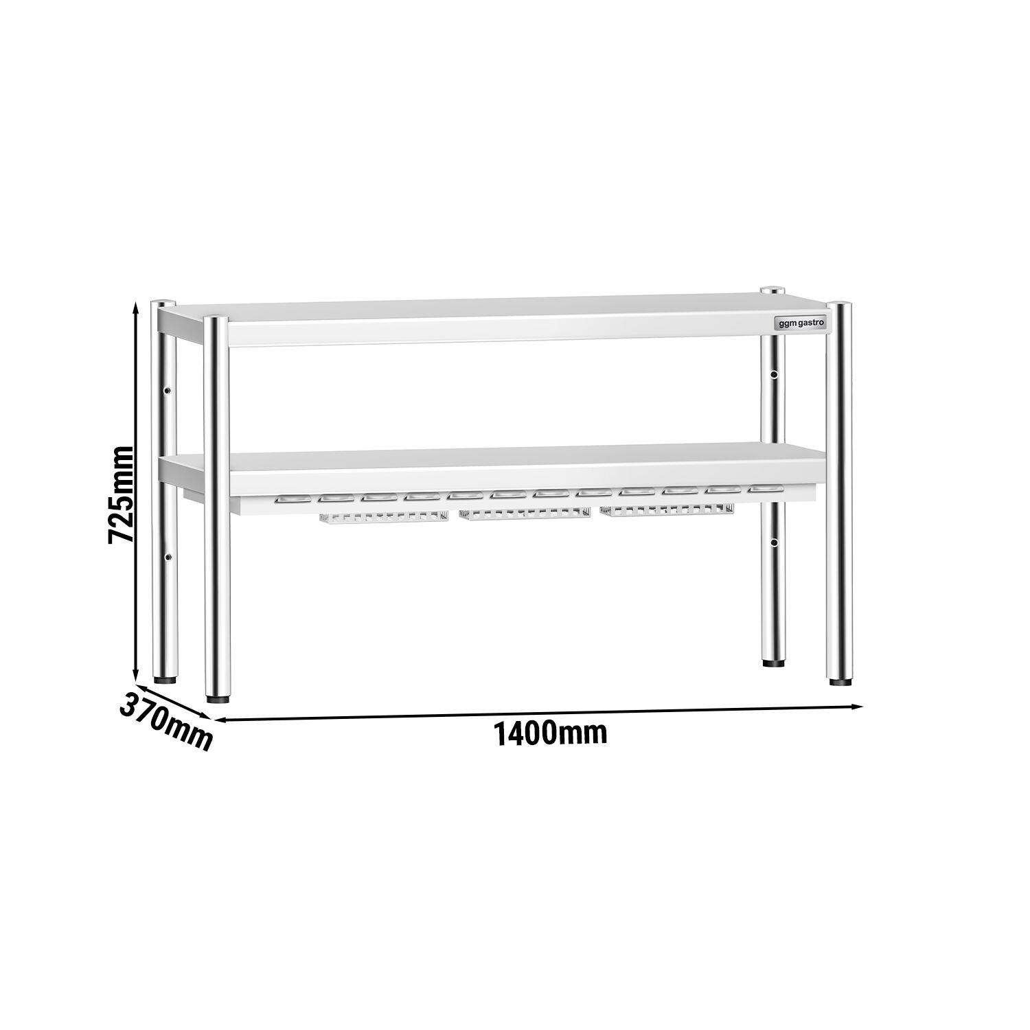 Pont chauffant PREMIUM - infrarouge - 1400x370mm - 1,05kW - 2 étages chauffants - réglable en hauteur