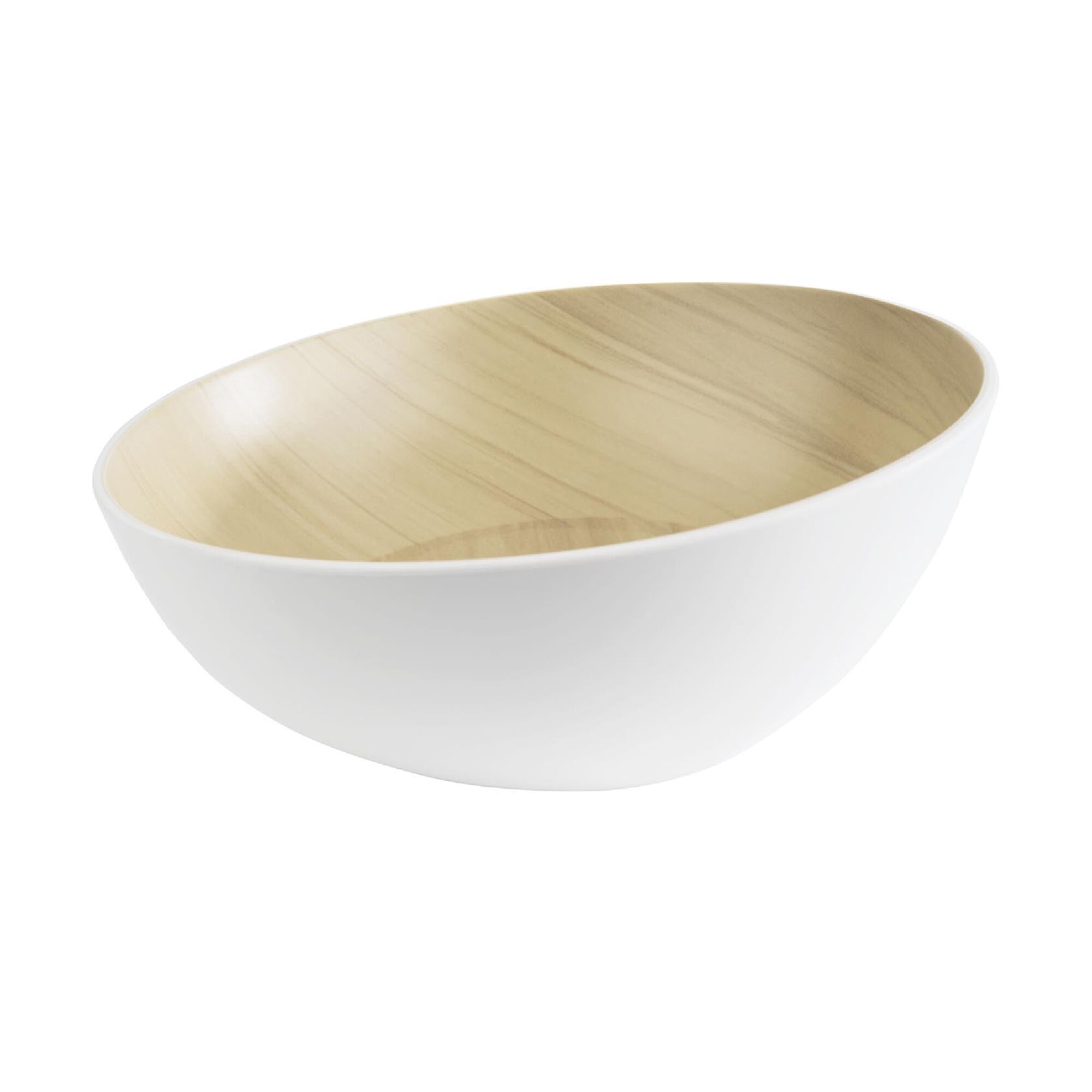 (6 stuks) Schaal - FRIDA - Melamine - 1,6L - rond - Ø250mm - stapelbaar - Wit/Beige