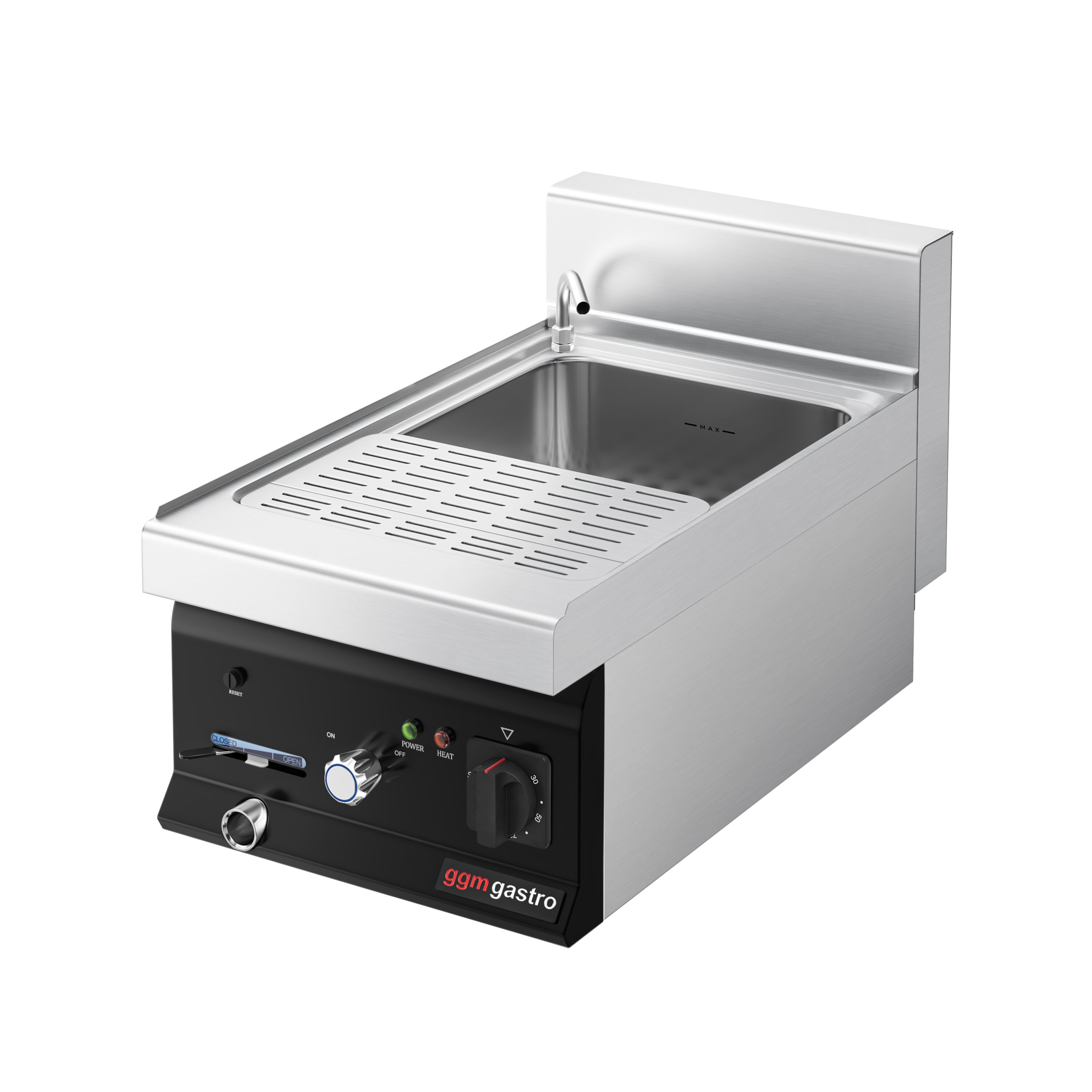 Cuiseur à pâtes électrique avec robinet – 26 L – 6 kW